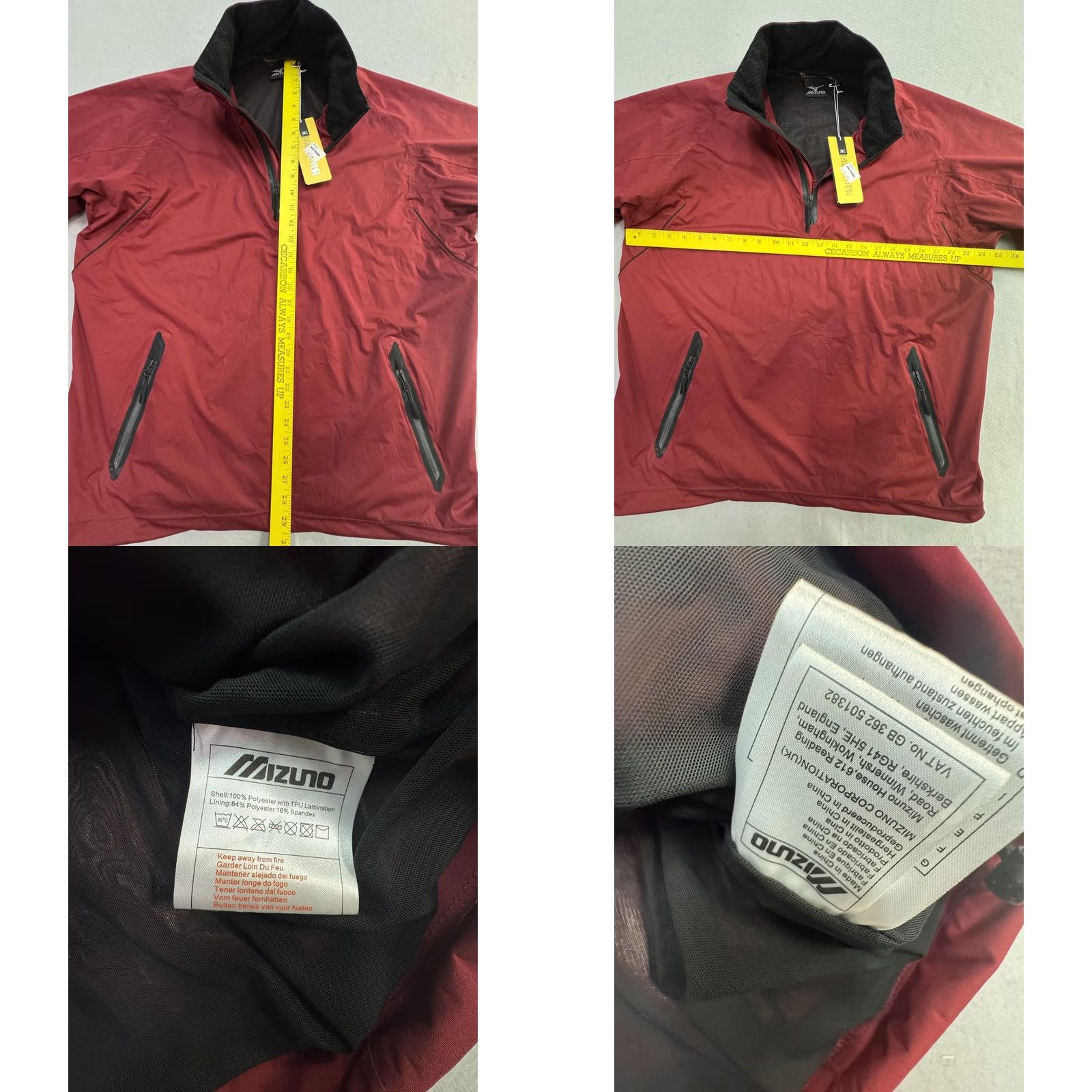 Mizuno Mizuno Jacket Mens L Red Short Sleeve 1/2 Zip Windbreaker Golf Top ImpermaLite Flex Size US L / EU 52-54 / 3 - 9 Thumbnail