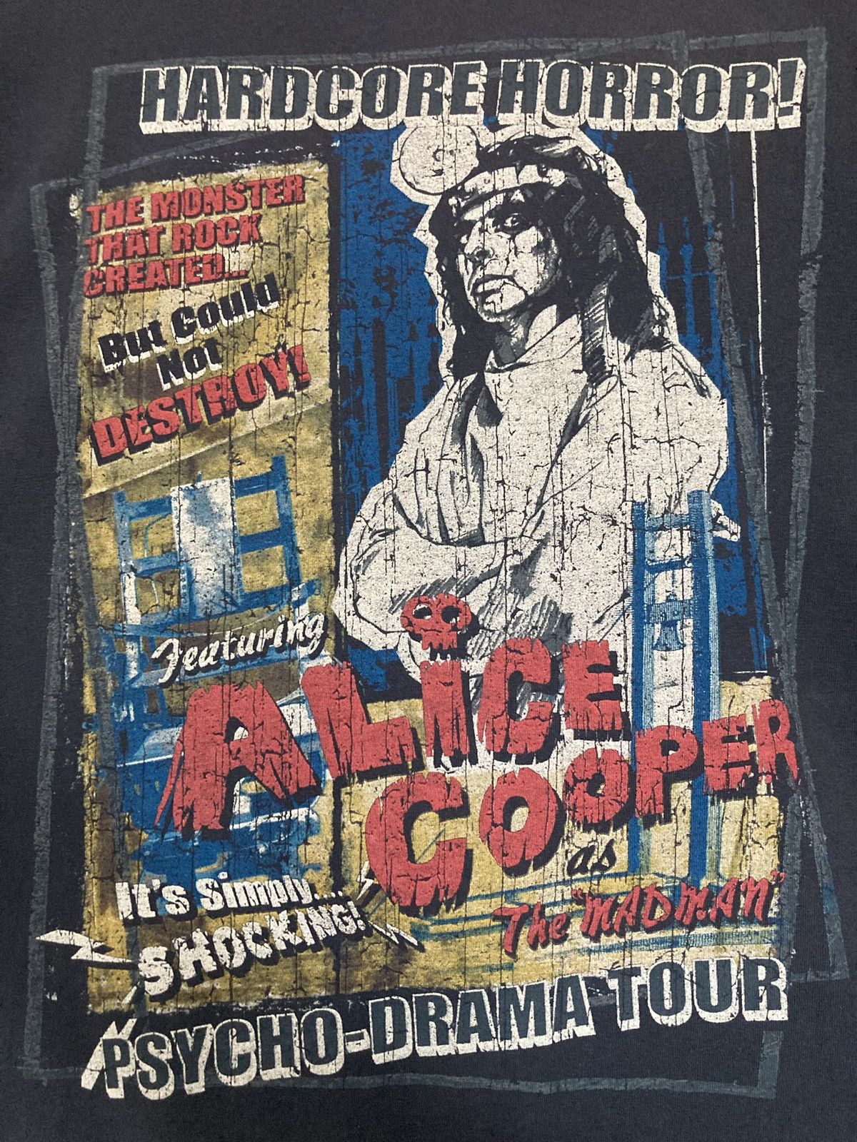 Band Tees ALICE COOPER PSYCHO DRAMA TOUR HORROR SHIRT VINTAGE Y2K ROCK Size US XL / EU 56 / 4 - 3 Thumbnail