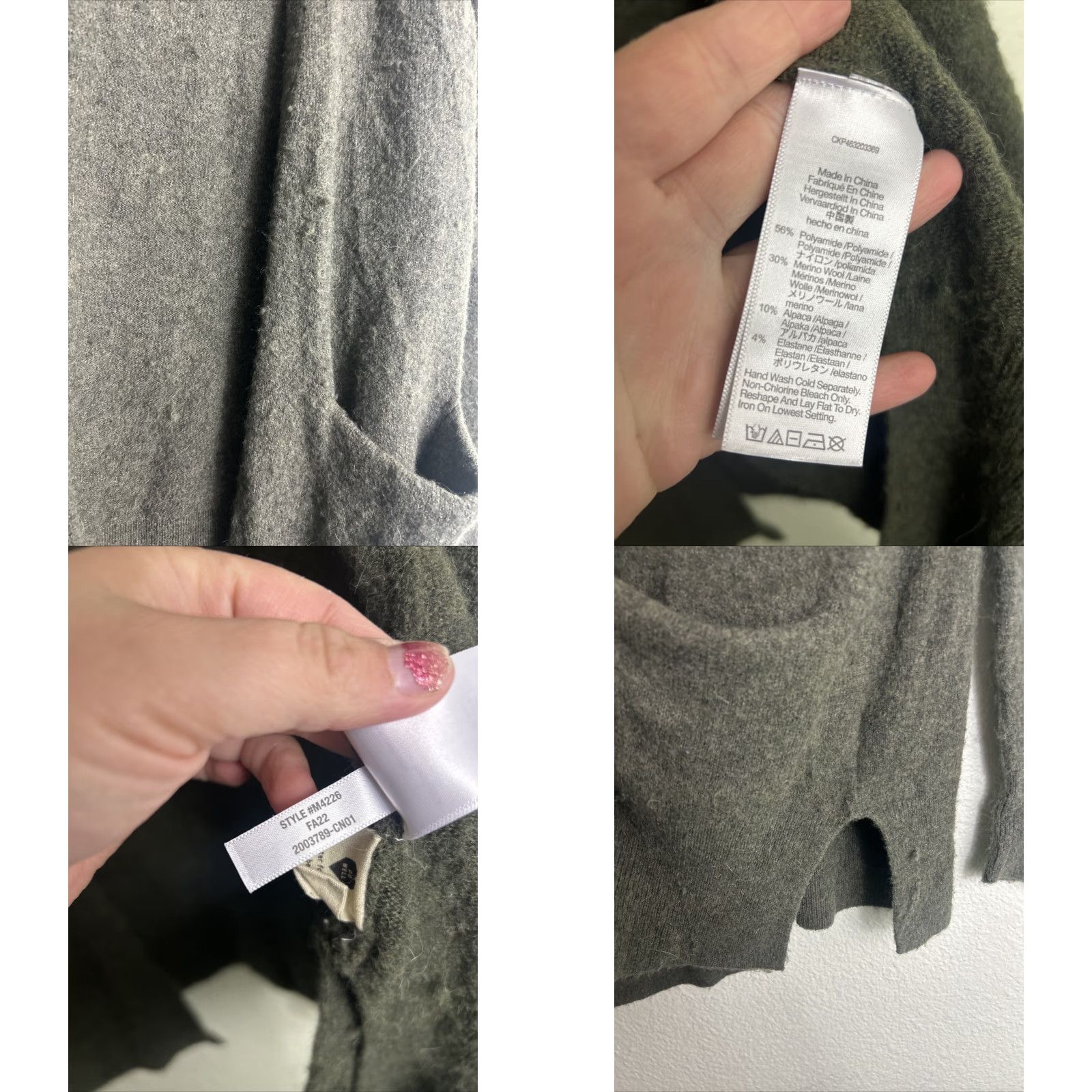 Madewell Madewell Cardigan Sweater Womens Green S Merino Wool Alpaca Open Front Pockets Lightweight Casual Workwear Fall Winter Spring M4226 Size S / US 4 / IT 40 - 8 Thumbnail