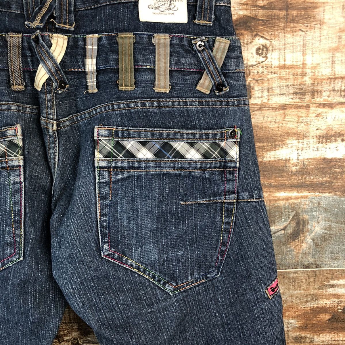 Japanese Brand DL Dominate double waist streetwear Blue Denim Pants #C623 Size US 30 / EU 46 - 16 Thumbnail
