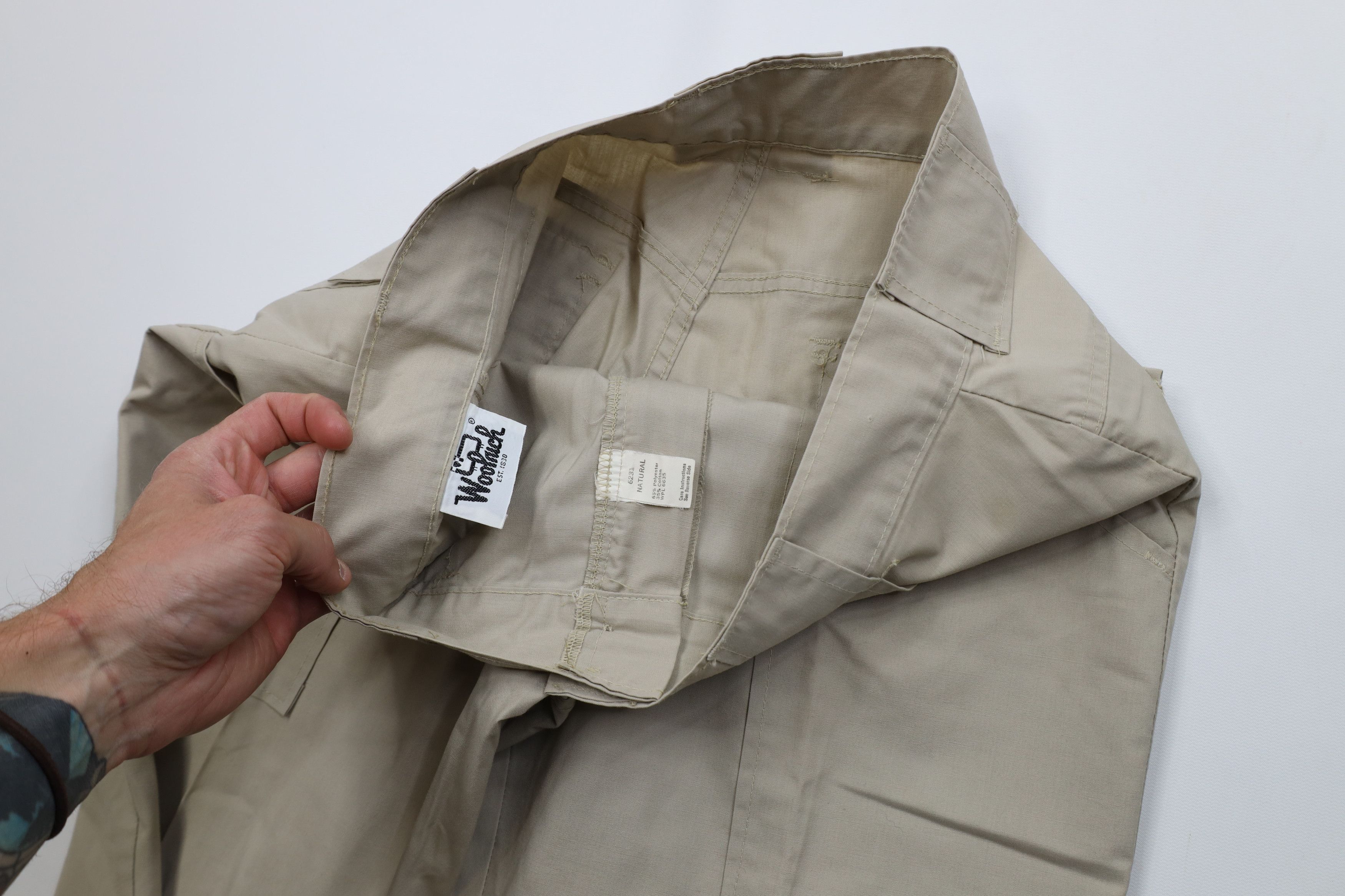 Woolrich Woolen Mills Vintage 70s Woolrich Flared Wide Leg Utility Pants Beige USA Size US 32 / EU 48 - 7 Thumbnail