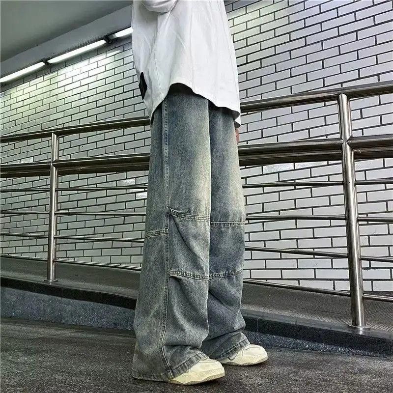 Jean × Vintage Baggy Flared Patterned Denim Jeans Size US 34 / EU 50 - 2 Thumbnail