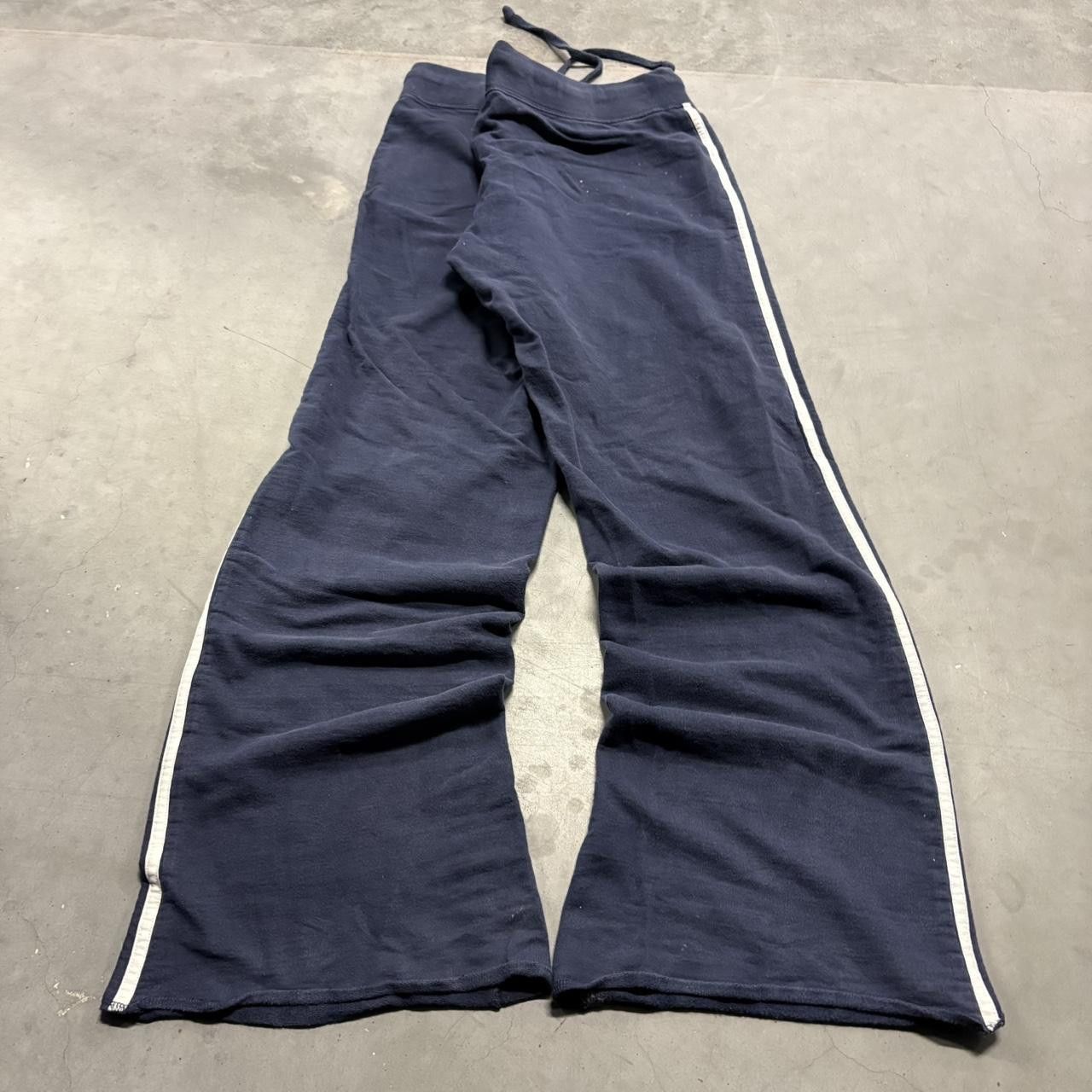 Vintage Crazy Vintage Y2K/2000s Baggy Wideleg Navy Blue Striped Sweatpants! Size US 34 / EU 50 - 5 Thumbnail