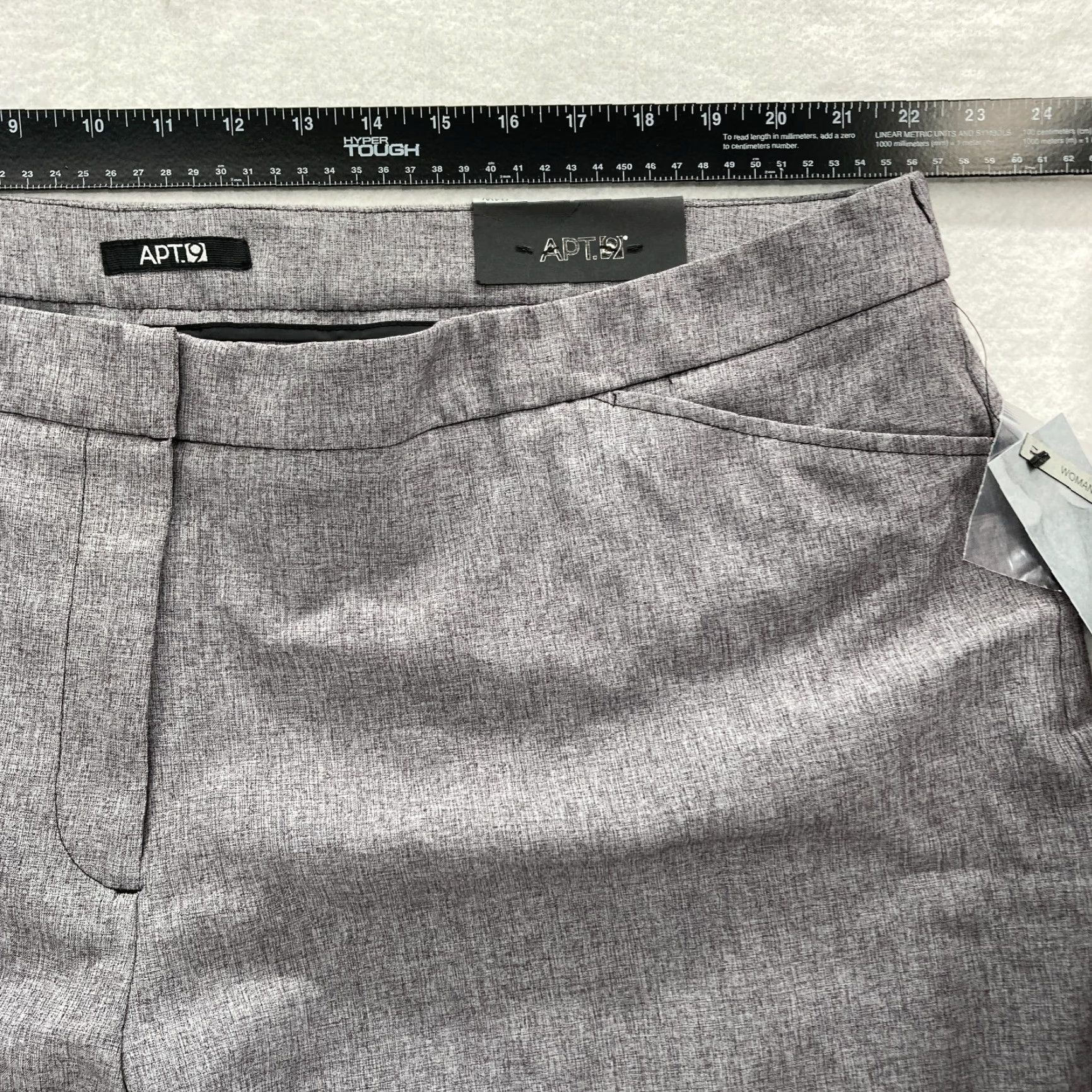 Apt. 9 Apt. 9 Women's Plus 24W Gray Stretch Fabric Trouser Leg Dress Pants High Rise Size 30" / US 8 / IT 44 - 7 Thumbnail