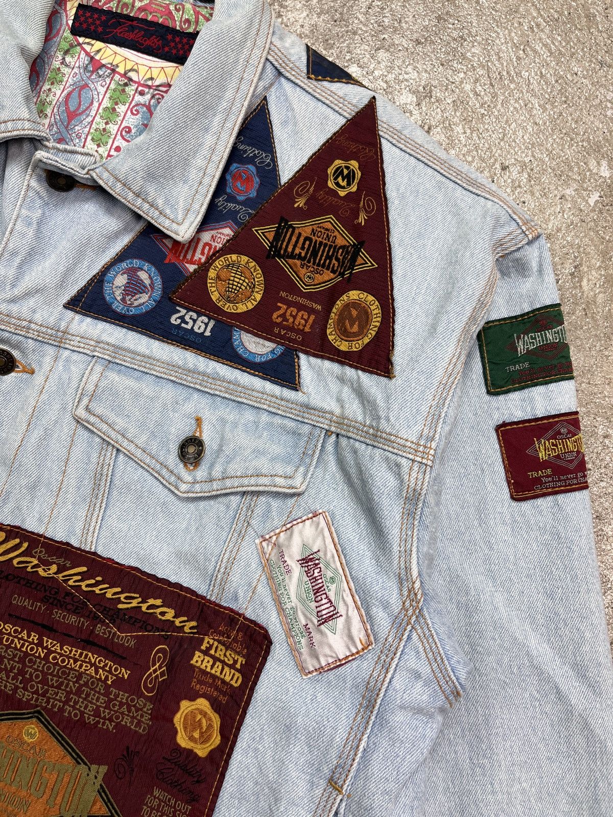 Vintage 2-SIDED WASHINGTON FLASHLIGHTS REVERSIBLE JACKET - № 2260 Size US XL / EU 56 / 4 - 15 Thumbnail