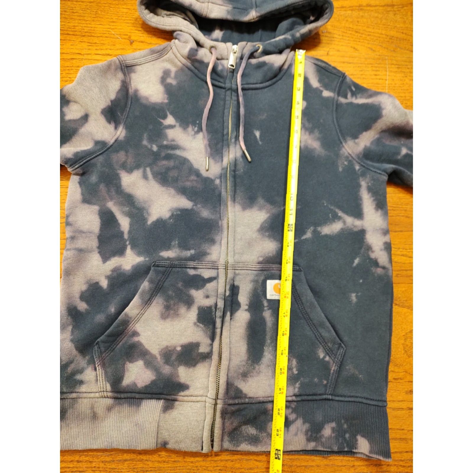 Carhartt VINTAGE Carhartt Womens XS Full Zip Hoodie Sweatshirt Acid Wash Tie Dye Blue 1 Of 1 Size XS / US 0-2 / IT 36-38 - 6 Thumbnail