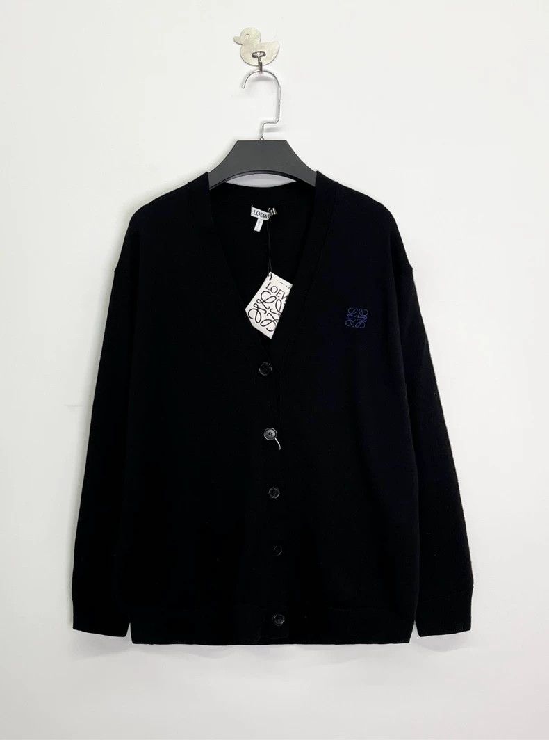 Loewe LOEWE Wool knit embroidered logo sweater coat Size US S / EU 44-46 / 1 - 1 Thumbnail