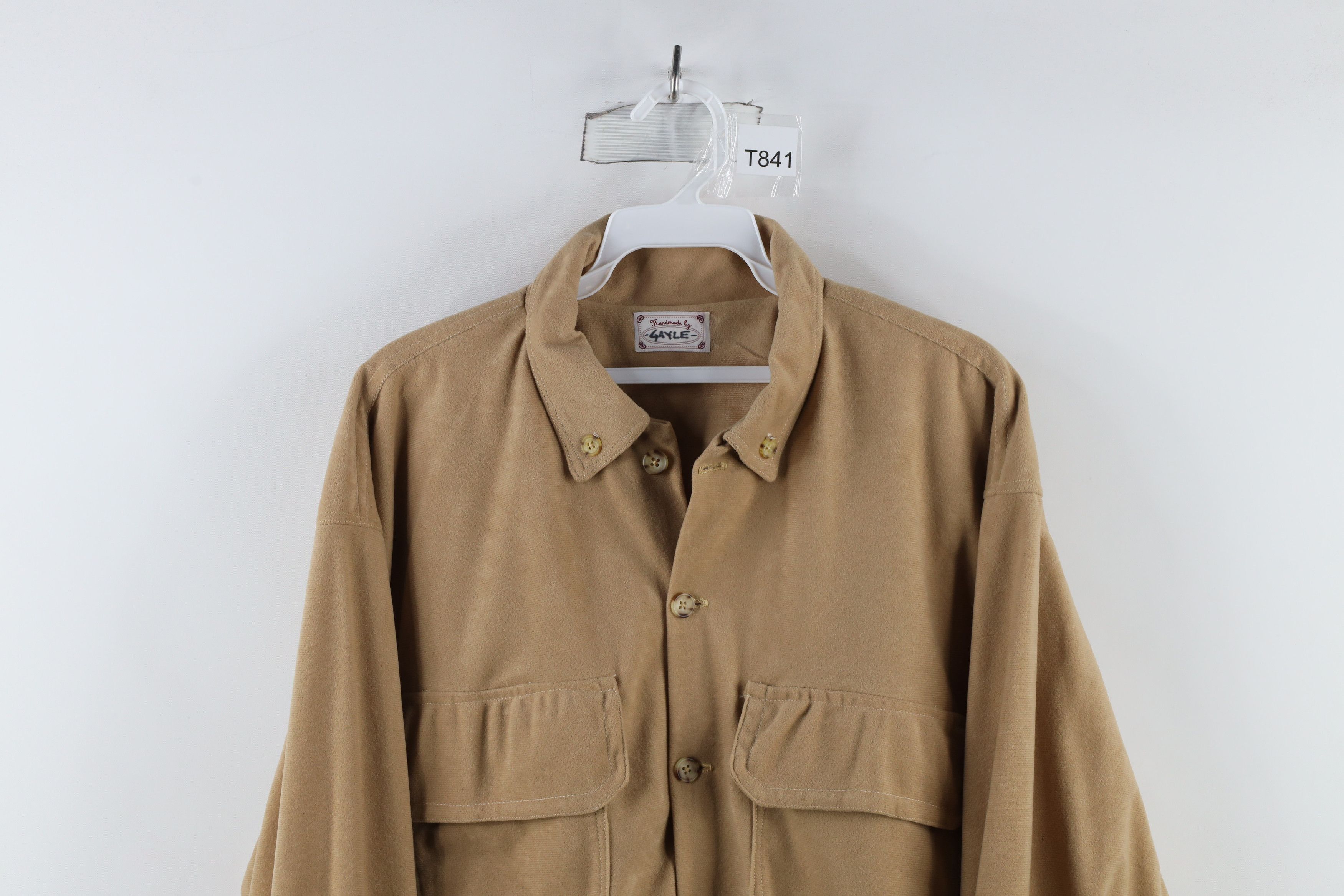 Vintage Vintage 90s Streetwear Handmade Fleece Corduroy Button Shirt Size US XL / EU 56 / 4 - 2 Thumbnail