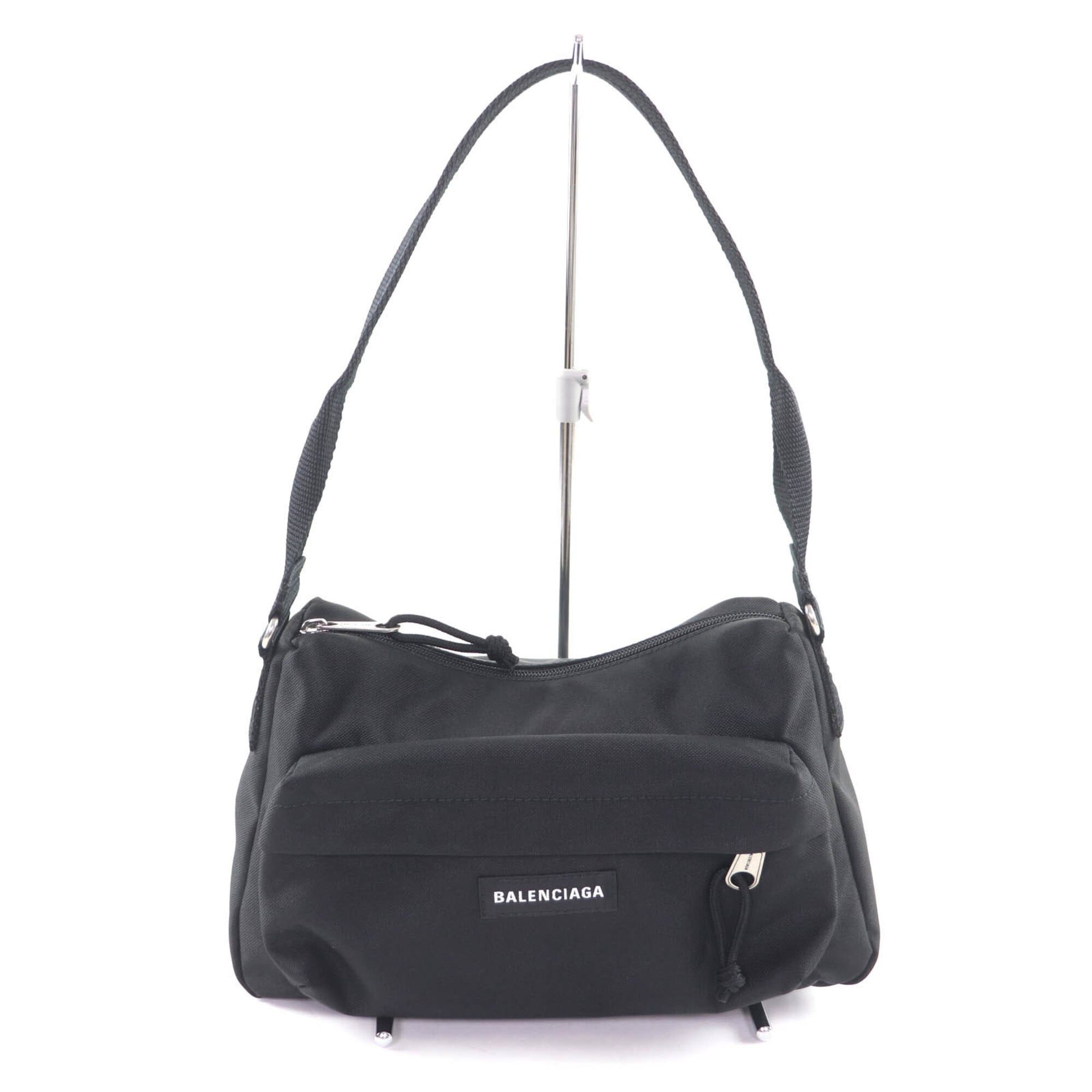 Balenciaga BALENCIAGA 787574 Explorer Nylon One-Shoulder Bag with Logo, Black, Made in Italy, Women's Size ONE SIZE - 1 Thumbnail