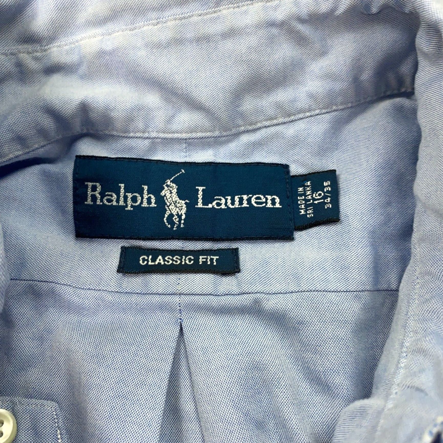 Ralph Lauren VINTAGE Ralph Lauren Classic Fit Button-Up Shirt Size 16 Blue Long Sleeve Mens Size US L / EU 52-54 / 3 - 4 Thumbnail