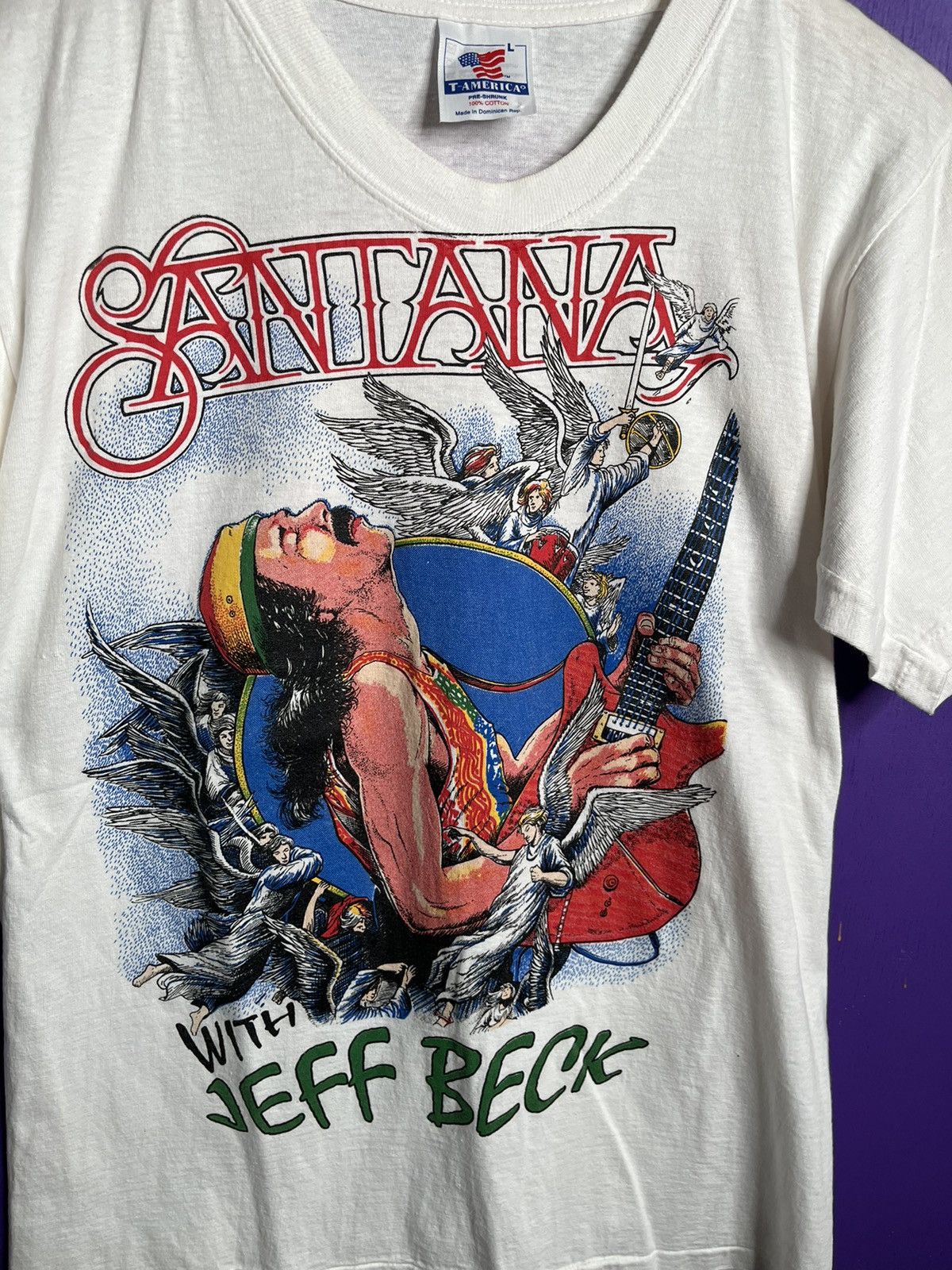 Band Tees × Vintage Vintage 1995 Santana with Jeff beck tour t-shirt Size US M / EU 48-50 / 2 - 3 Thumbnail