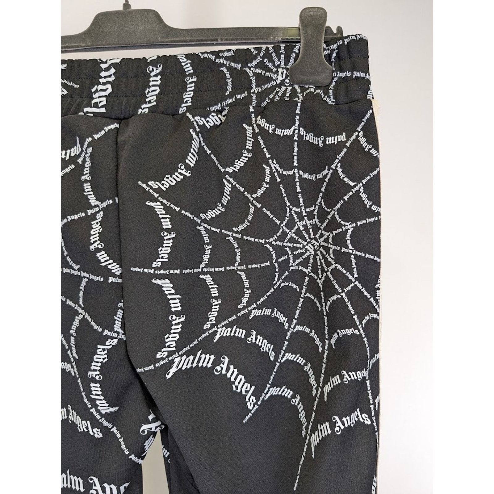 Palm Angels o1rshd1 Spider Web Classic Track Pant in Black Off White Size US 34 / EU 50 - 15 Thumbnail