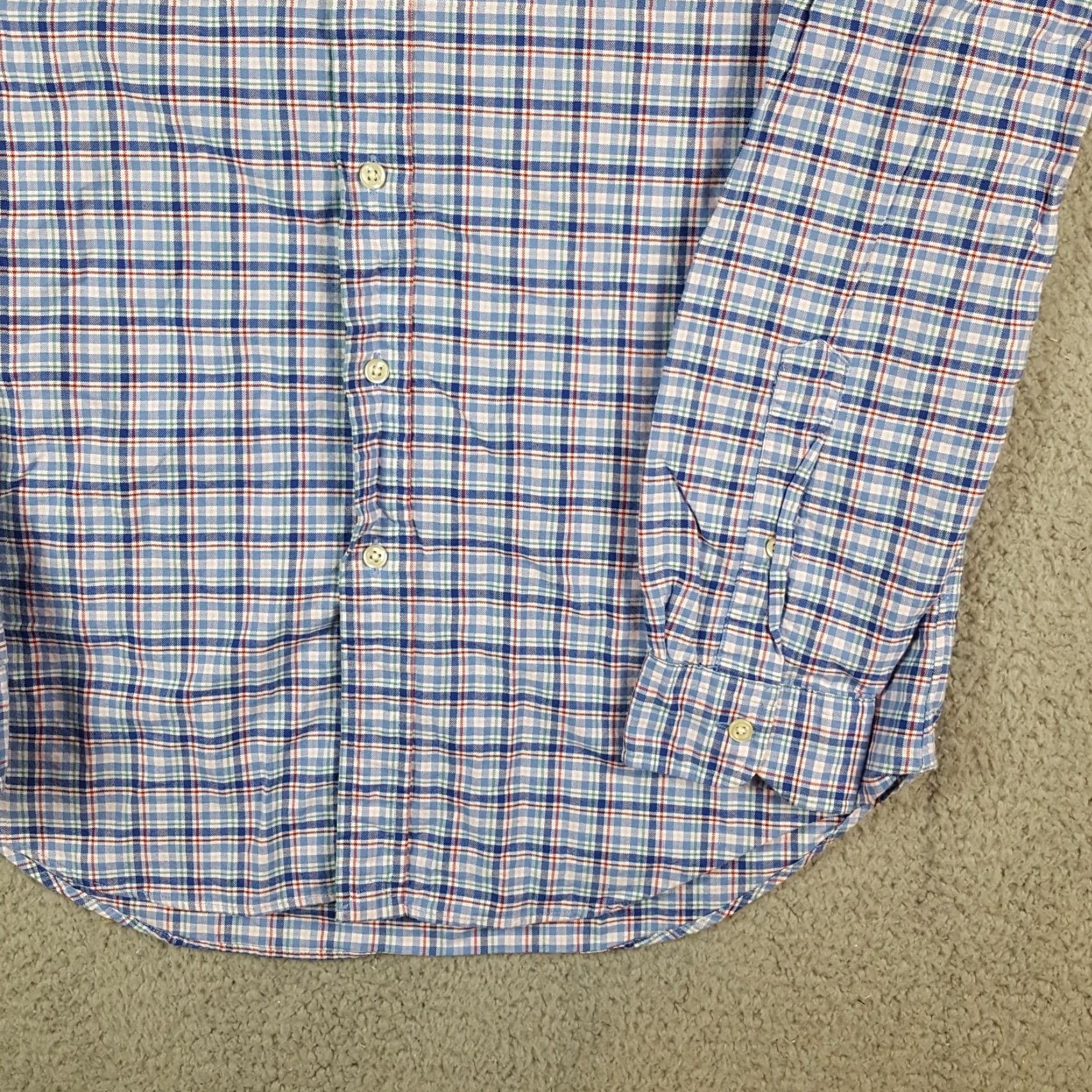 Ralph Lauren VINTAGE Ralph Lauren Plaid Pony Logo Shirt Men's Medium Blue Button-Down - 90s Preppy Golf/Casual Workwear Size US M / EU 48-50 / 2 - 4 Thumbnail