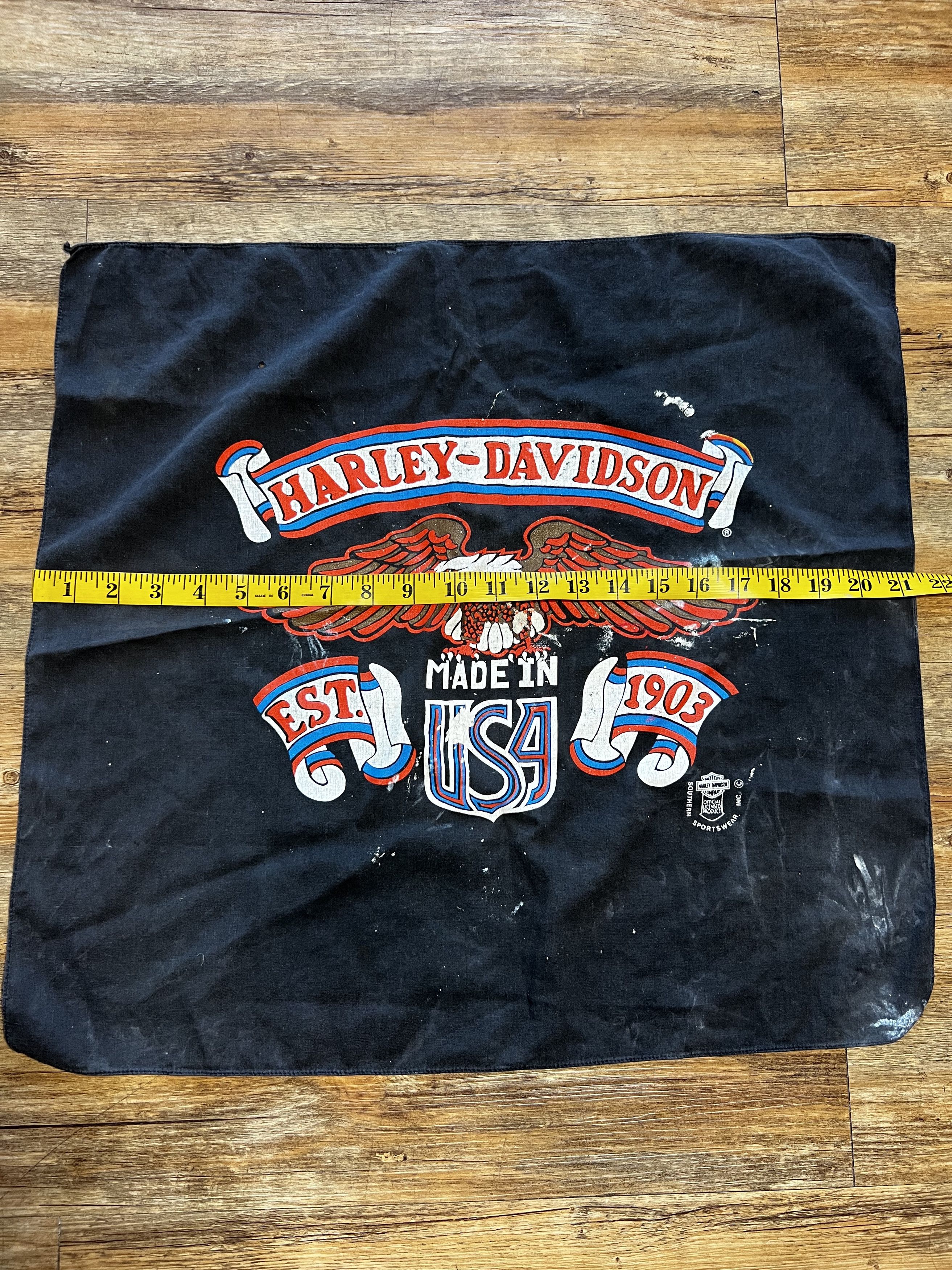 Vintage Vintage 1980's Official Harley Davidson Eagle Logo Bandana Size ONE SIZE - 7 Thumbnail