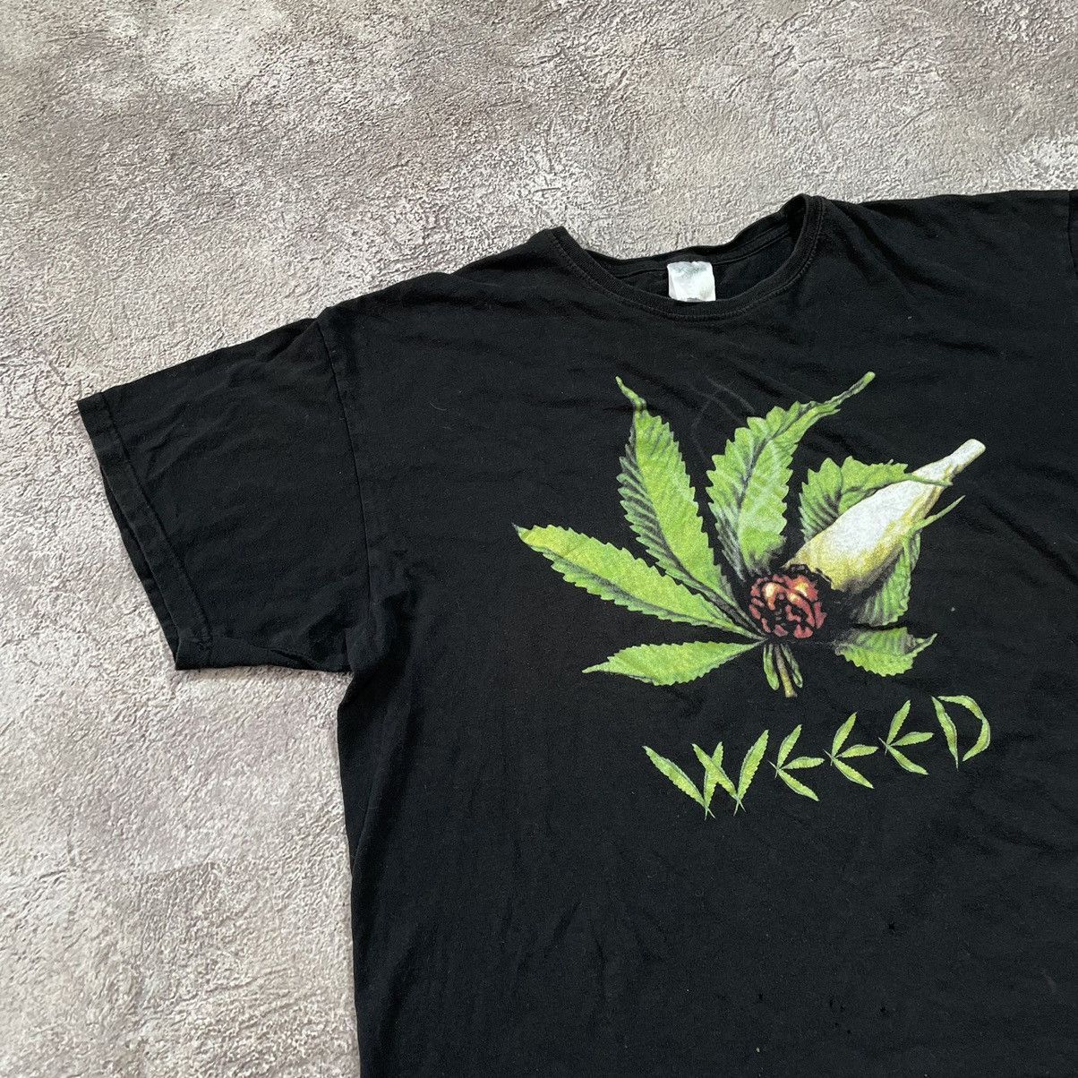 Vintage Vintage Y2K Weed Graphic Tee Streetwear Skate Black Boxy M Size US M / EU 48-50 / 2 - 3 Thumbnail