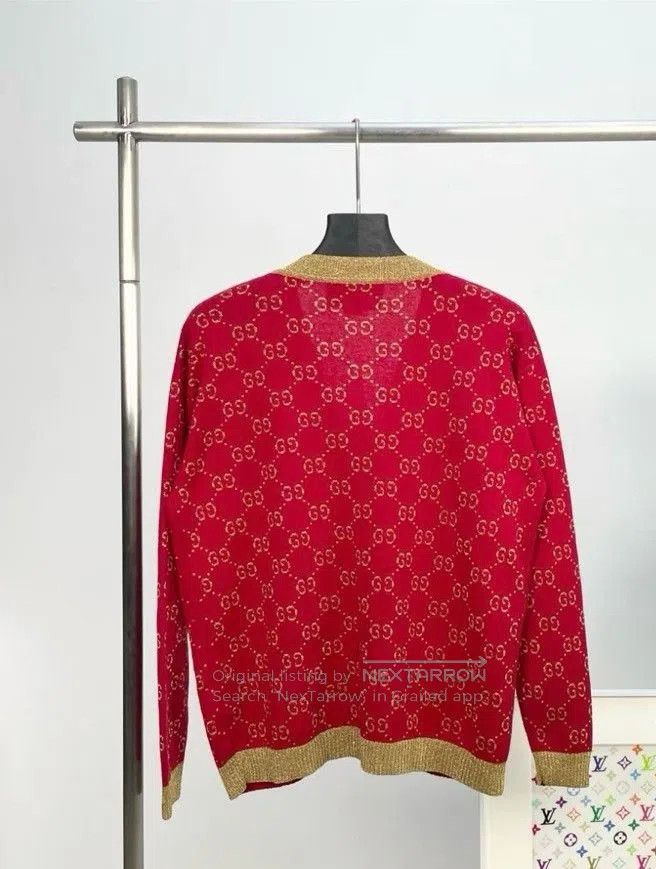 Gucci Gucci Red Logo Print Cardigan XS. Size XS / US 0-2 / IT 36-38 - 2 Thumbnail