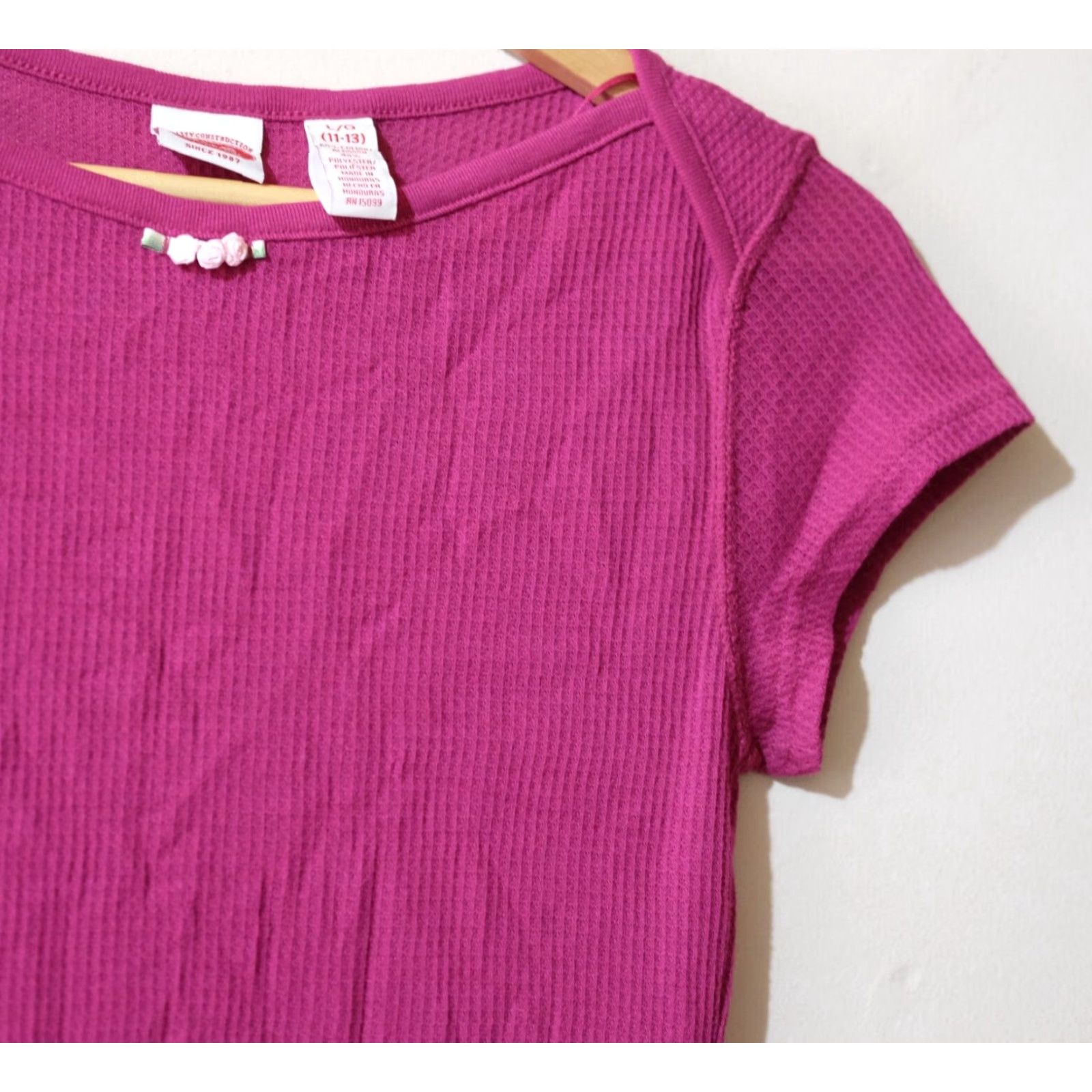 Vintage Nwot! CRB Waffle Knit Top Purple Lightweight Juniors L #H6-44 Shirt Women Preschool? Size L / US 10 / IT 46 - 3 Thumbnail