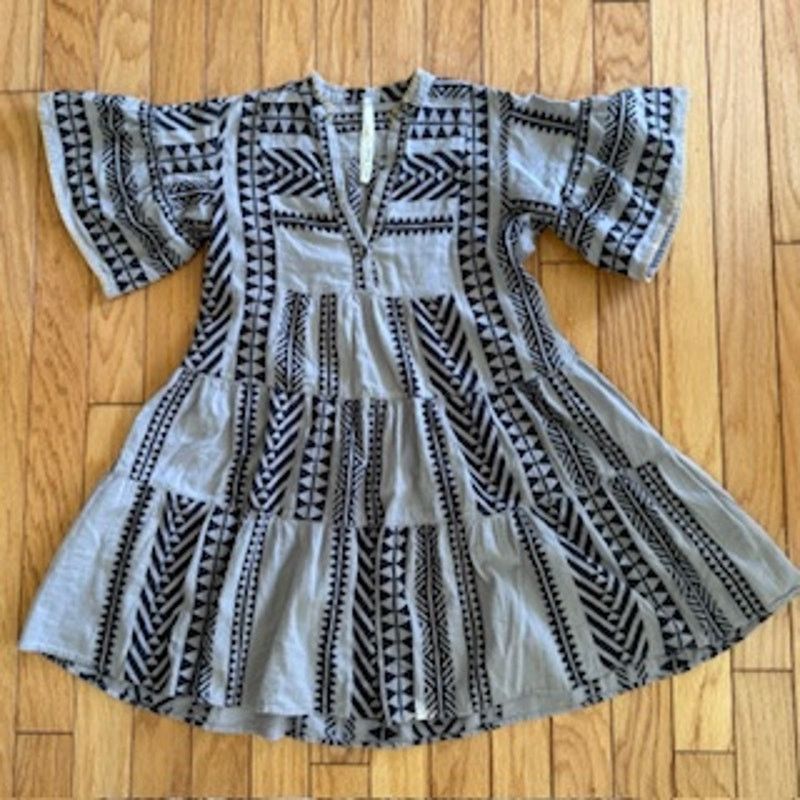 Other Uncle Frank Black Gray BOHO Mini Size Small Dress Size S / US 4 / IT 40 - 1 Thumbnail