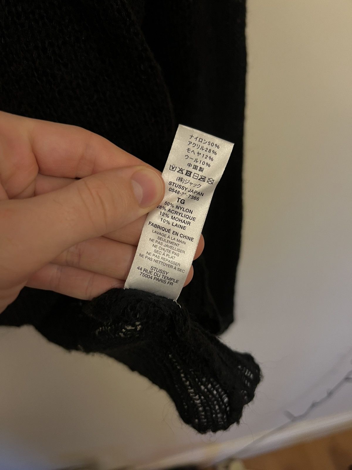 Stussy Stussy Loose Knit Logo Sweater 'Black' Size US XL / EU 56 / 4 - 3 Thumbnail