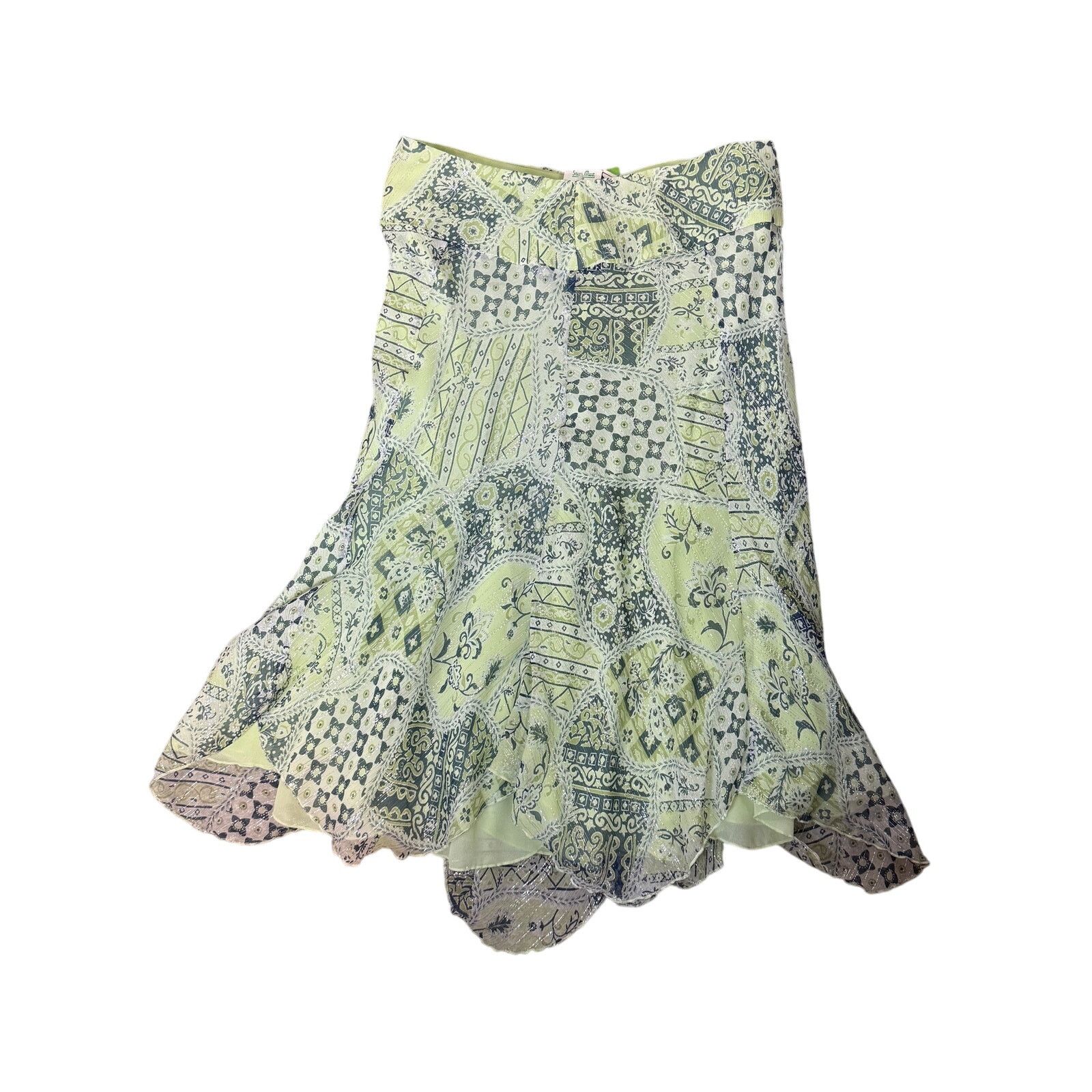 Bob Mackie Vintage Y2K Bob Mackie Green & Blue Silk Skirt Womens 12 NWT Size 34" / US 12 / IT 48 - 1 Thumbnail