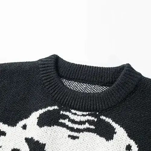Japanese Brand Oversized Skeleton Bone Printed Knitted Sweaters Size US L / EU 52-54 / 3 - 3 Thumbnail