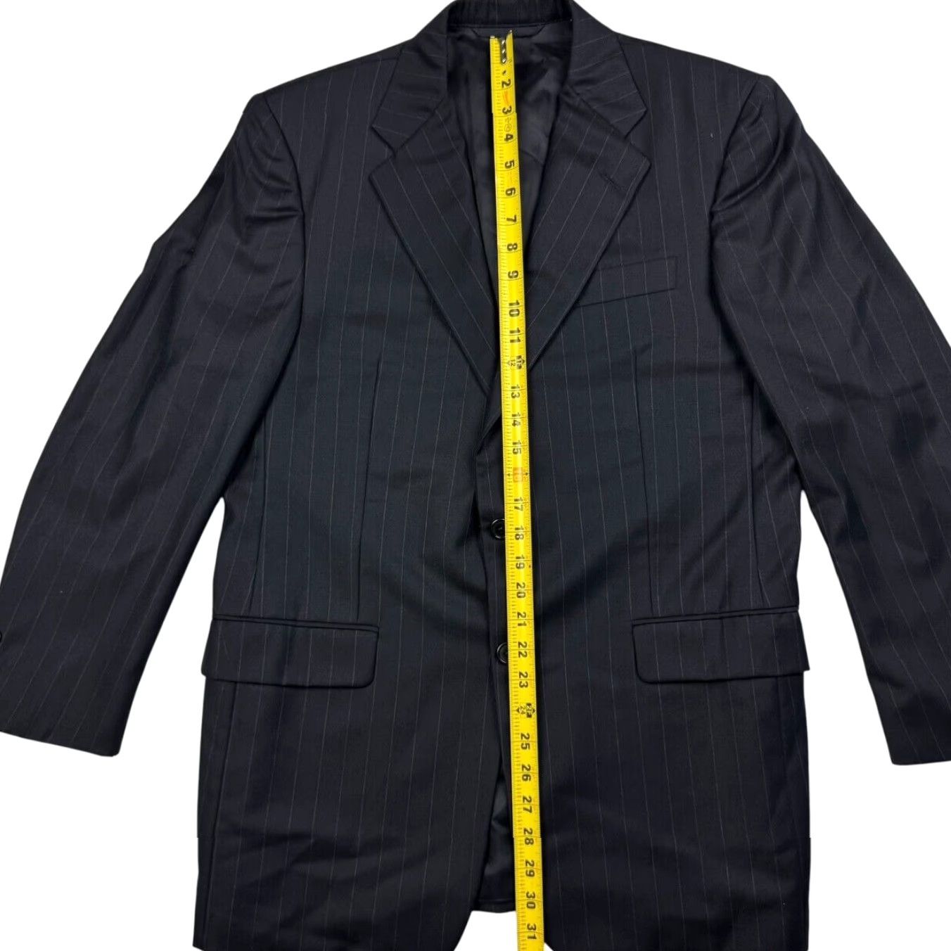 Vintage Hickey Freeman x Loro Piana Blazer 2-Button Tasmanian Wool Black Striped 39R Mens Jacket Coat Size 40R - 6 Thumbnail
