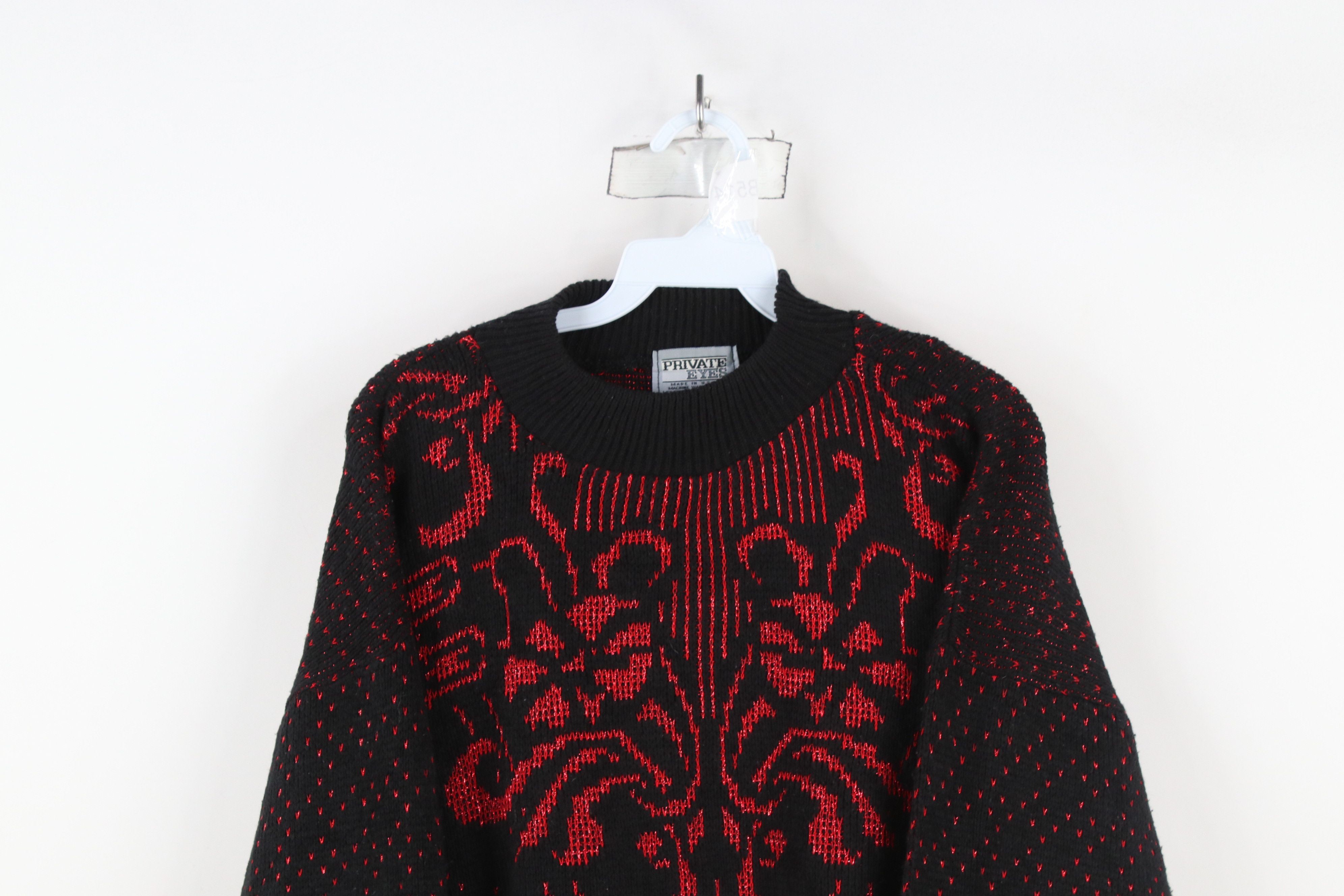 Vintage Vintage 90s Streetwear Abstract Flower Knit Sweater USA Size L / US 10 / IT 46 - 2 Thumbnail