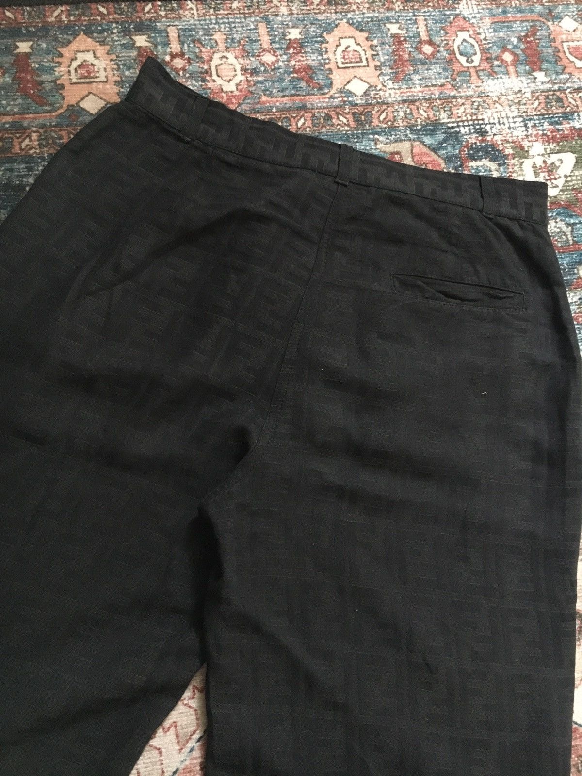 Fendi Vintage Fendi Black Zucca Monogram Linen Pants Size 30" / US 8 / IT 44 - 5 Thumbnail