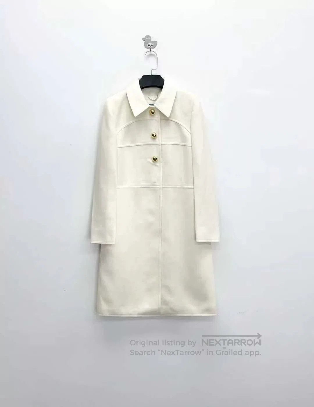 Prada Prada Cream Wool Blend Long Coat. Size M / US 6-8 / IT 42-44 - 1 Thumbnail