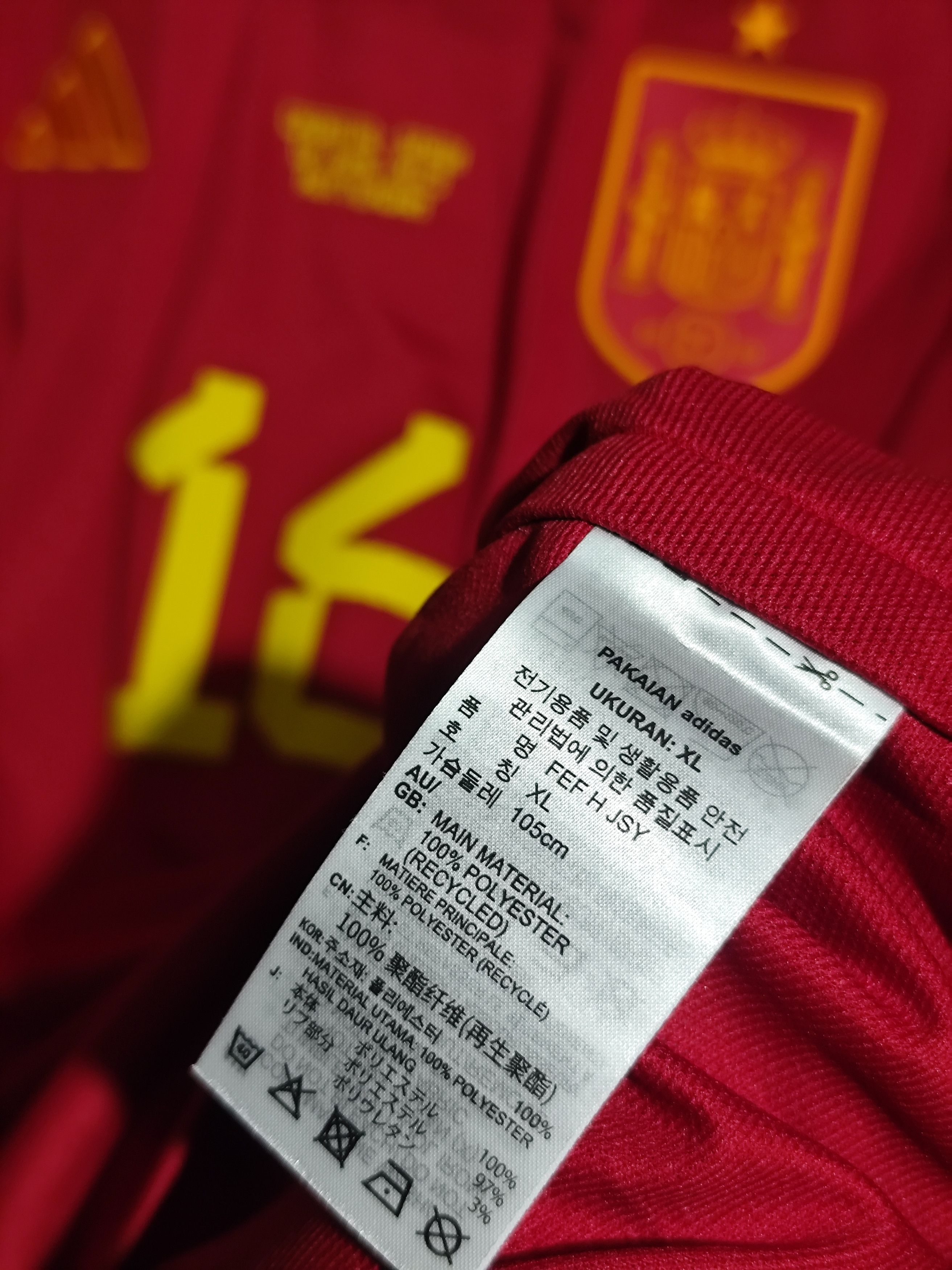 Adidas Spain #16 Rodrigo UEFA Nation League 2022/2023 Home Jersey Size US XL / EU 56 / 4 - 15 Thumbnail