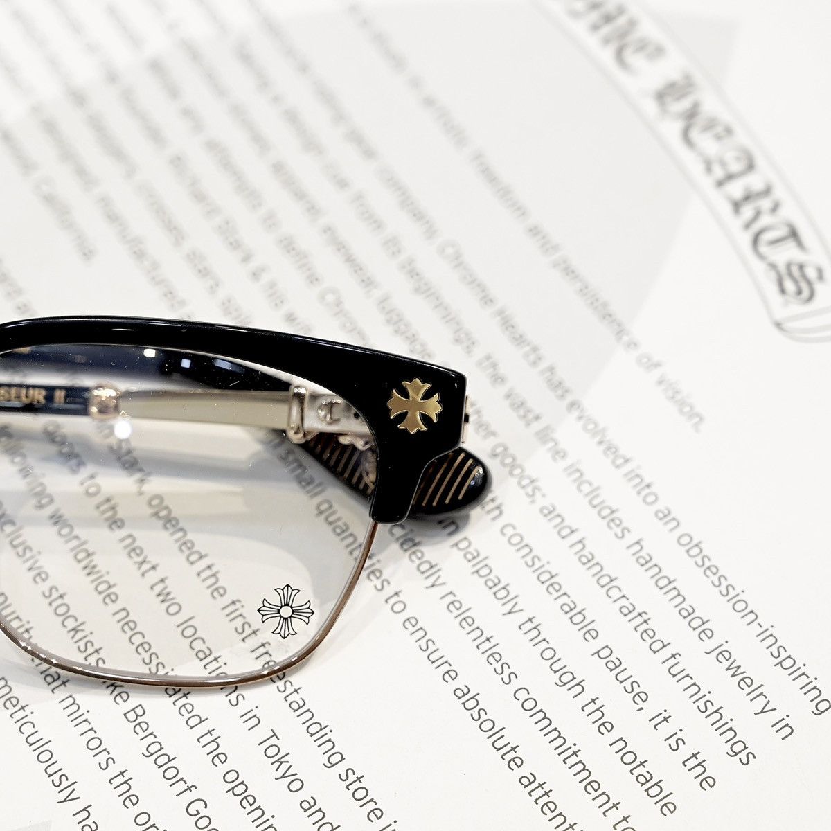 Chrome Hearts CHROME HEARTS BONENNOISSEUR II BLACK/ GOLD PLATED GLASSES Size ONE SIZE - 2 Thumbnail