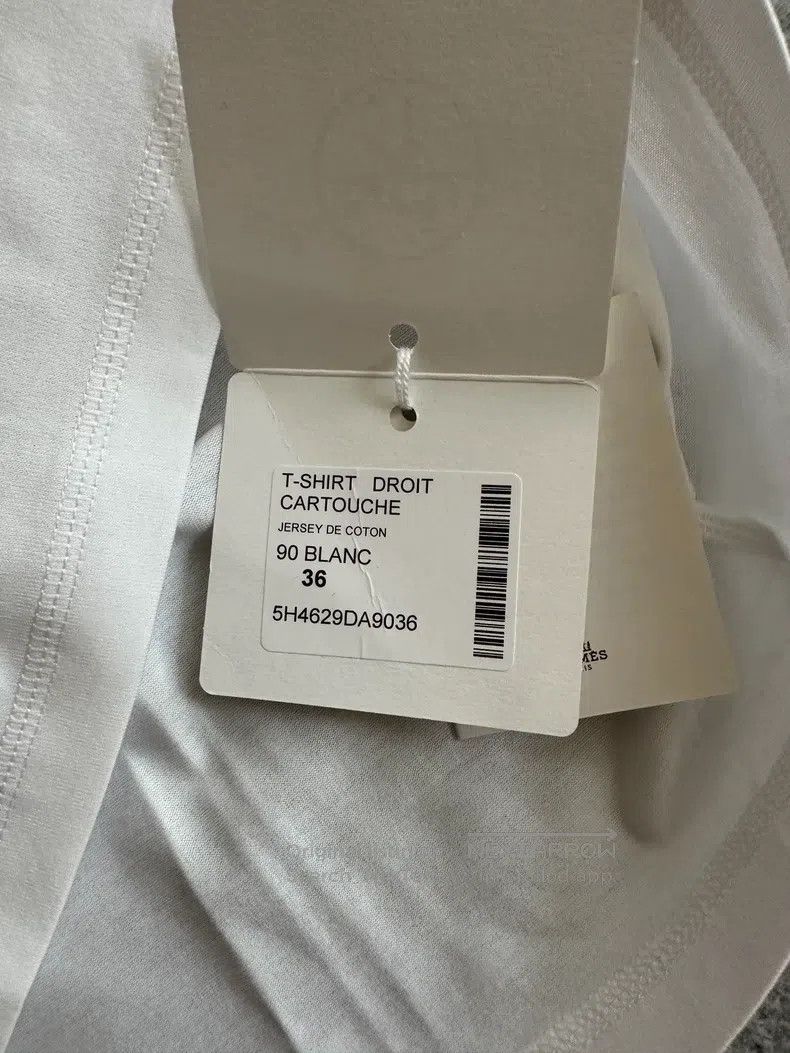 Hermes Hermes White Short-Sleeve Round Neck Cotton Knitted Casual Size XS / US 0-2 / IT 36-38 - 5 Thumbnail