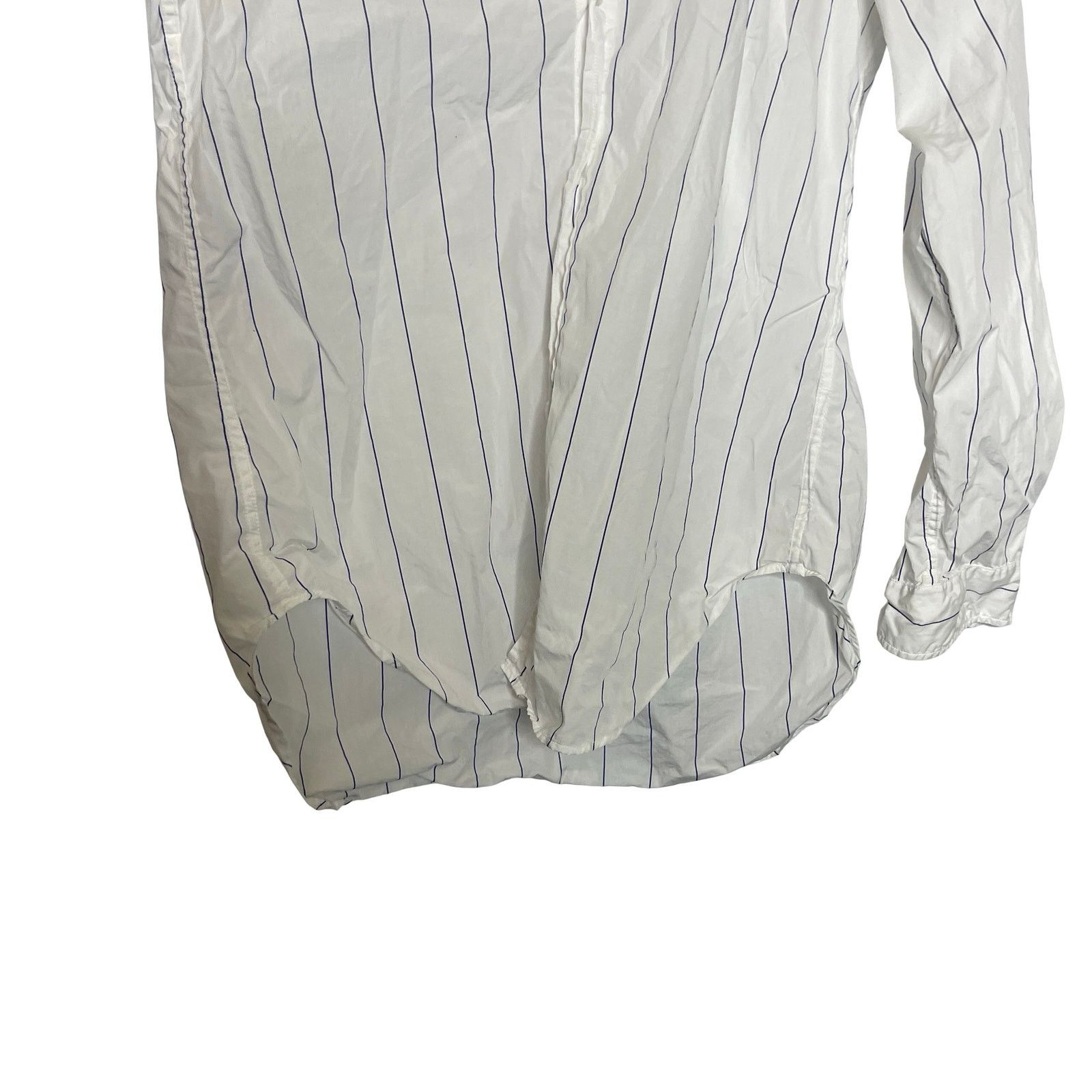 Frank & Eileen Frank & Eileen Frank Cotton Relaxed Shirt White/Blue Stripe Size M / US 6-8 / IT 42-44 - 7 Thumbnail