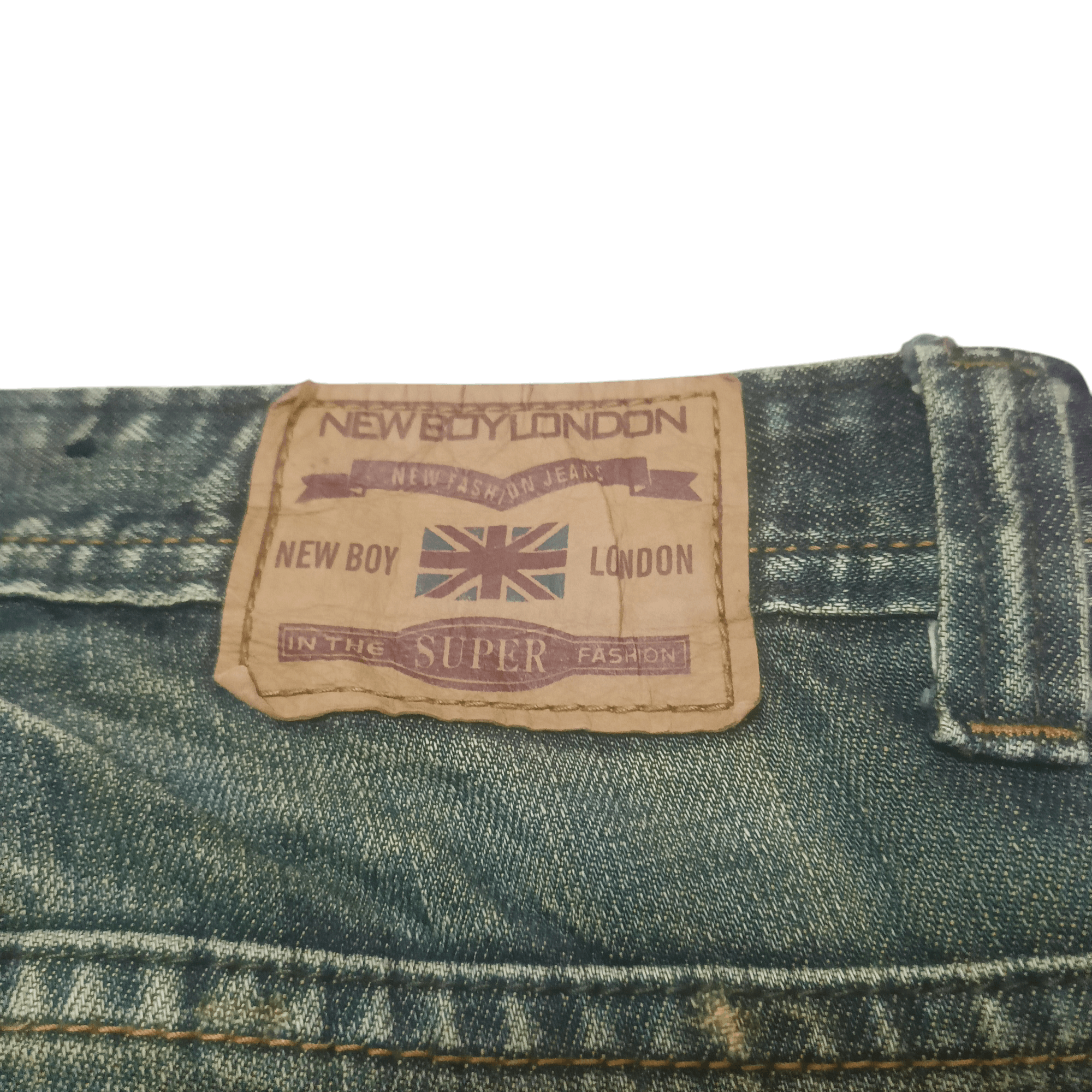 The GV Gallery Vintage New Boy London Flared Distressed Jeans Size US 34 / EU 50 - 18 Thumbnail