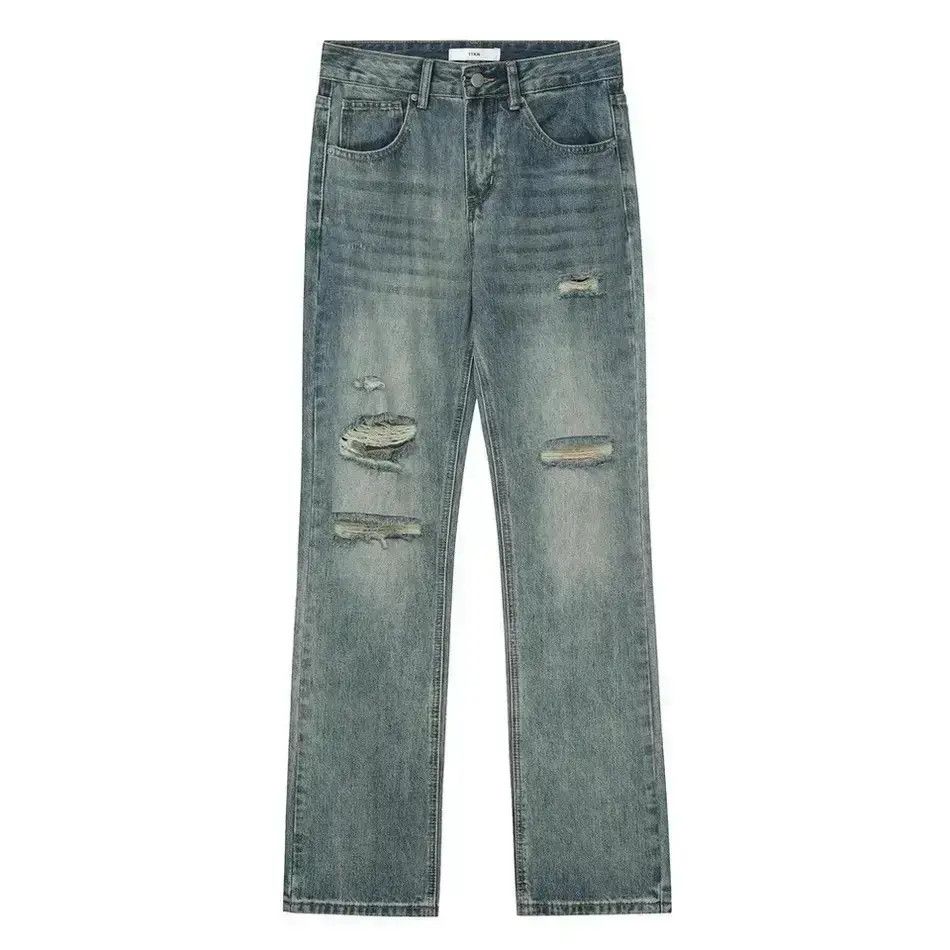 Japanese Brand Ripped Jeans Men Summer Slim Streetwear Blue Casual Fashion Size US 30 / EU 46 - 6 Thumbnail