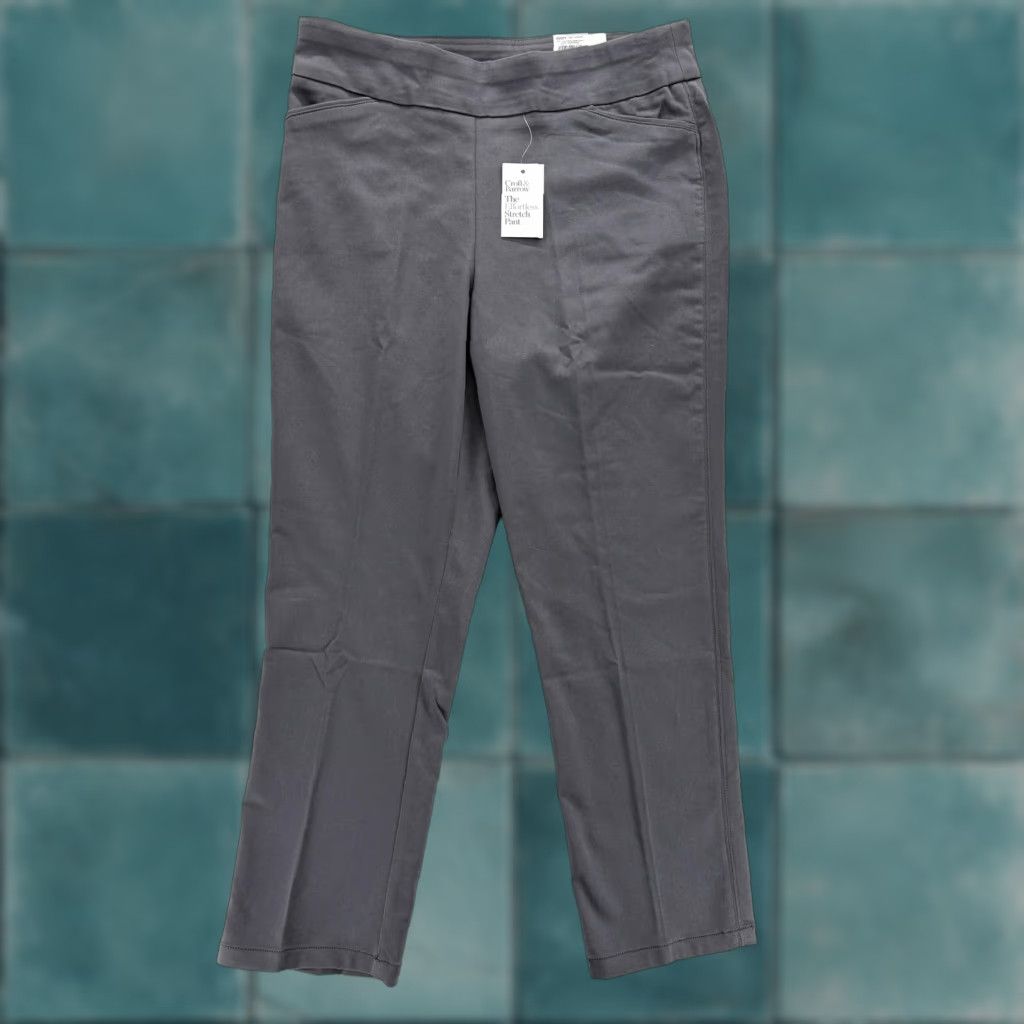 Croft & Barrow Croft & Barrow Pants Womens 12 Short Gray Effortless Stretch Straight Comfort Size 34" / US 12 / IT 48 - 1 Thumbnail