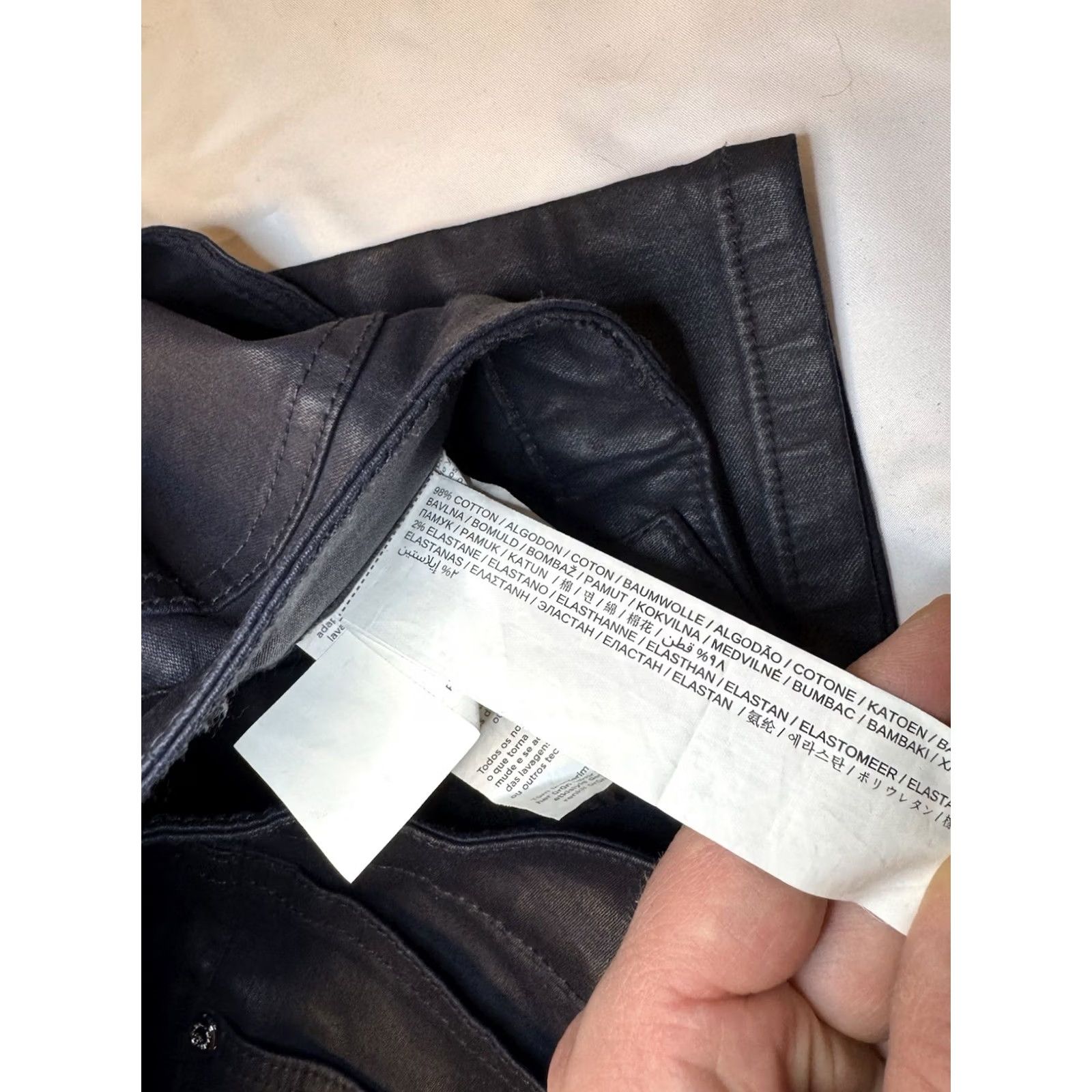 Mango Mango Belle Dark Blue Cotton Pants Stretch Fit Shimmer Women’s 8 Size 30" / US 8 / IT 44 - 4 Thumbnail