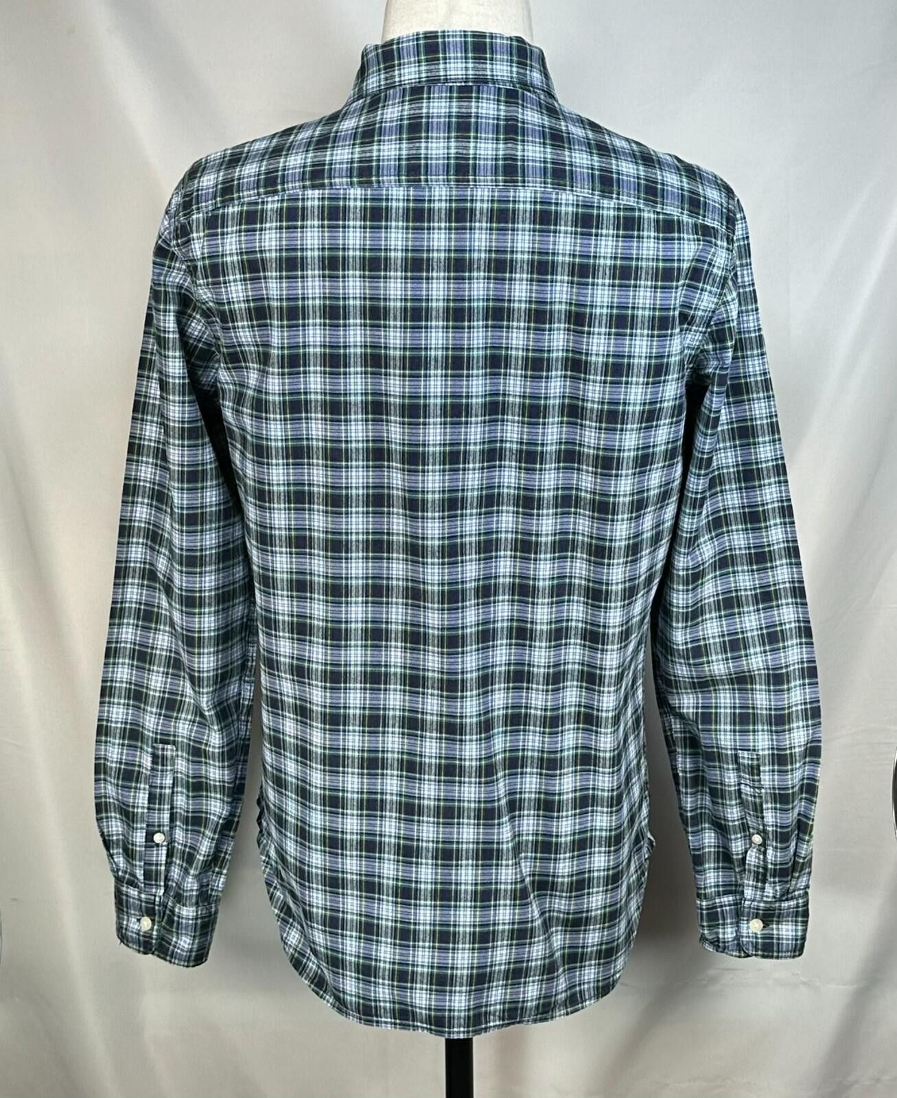 Banana Republic Gap Slim Fit Plaid Pocketed Long Sleeve Button Up Men Blue M Size US M / EU 48-50 / 2 - 2 Thumbnail