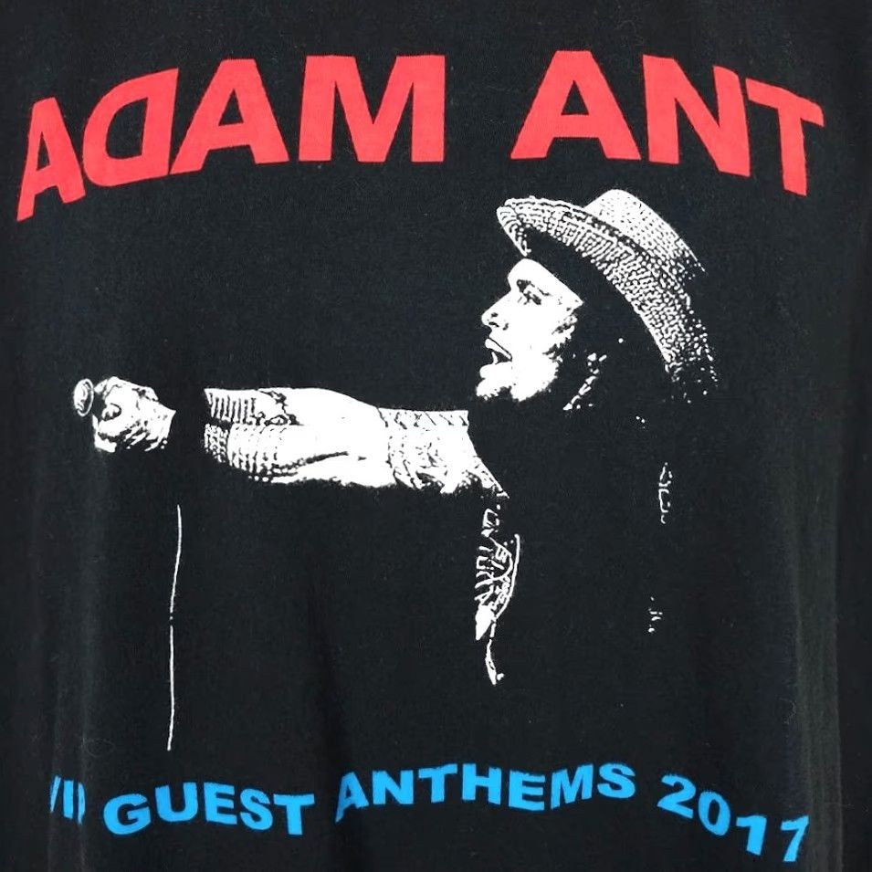 Gildan Adam Ant T Shirt Mens Size Large 2017 Anthems Tour VIP Guest Exclusive Tee Black 80s Band Music Punk Rock New Wave Tour Mens L X-Sold? Size US L / EU 52-54 / 3 - 3 Thumbnail