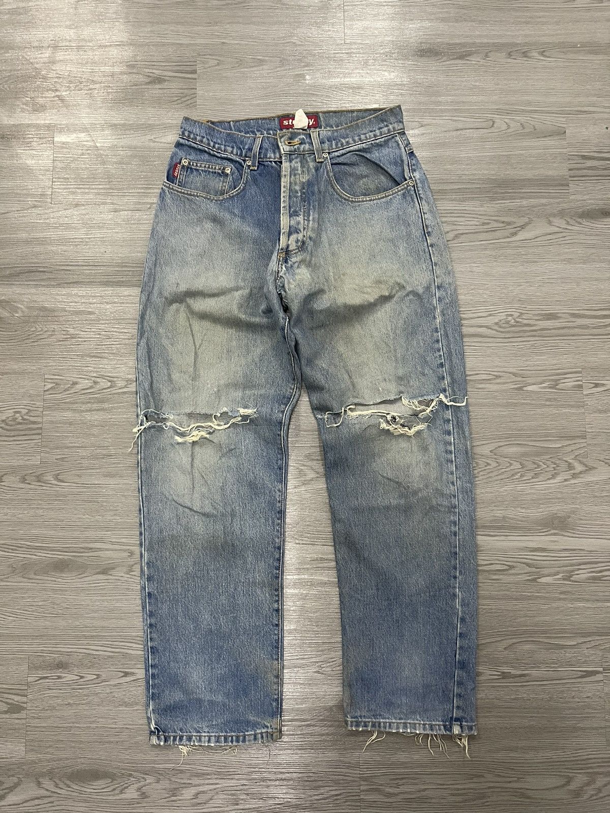 Stussy Stussy Made In USA grunge distressed denim Size US 33 - 11 Thumbnail