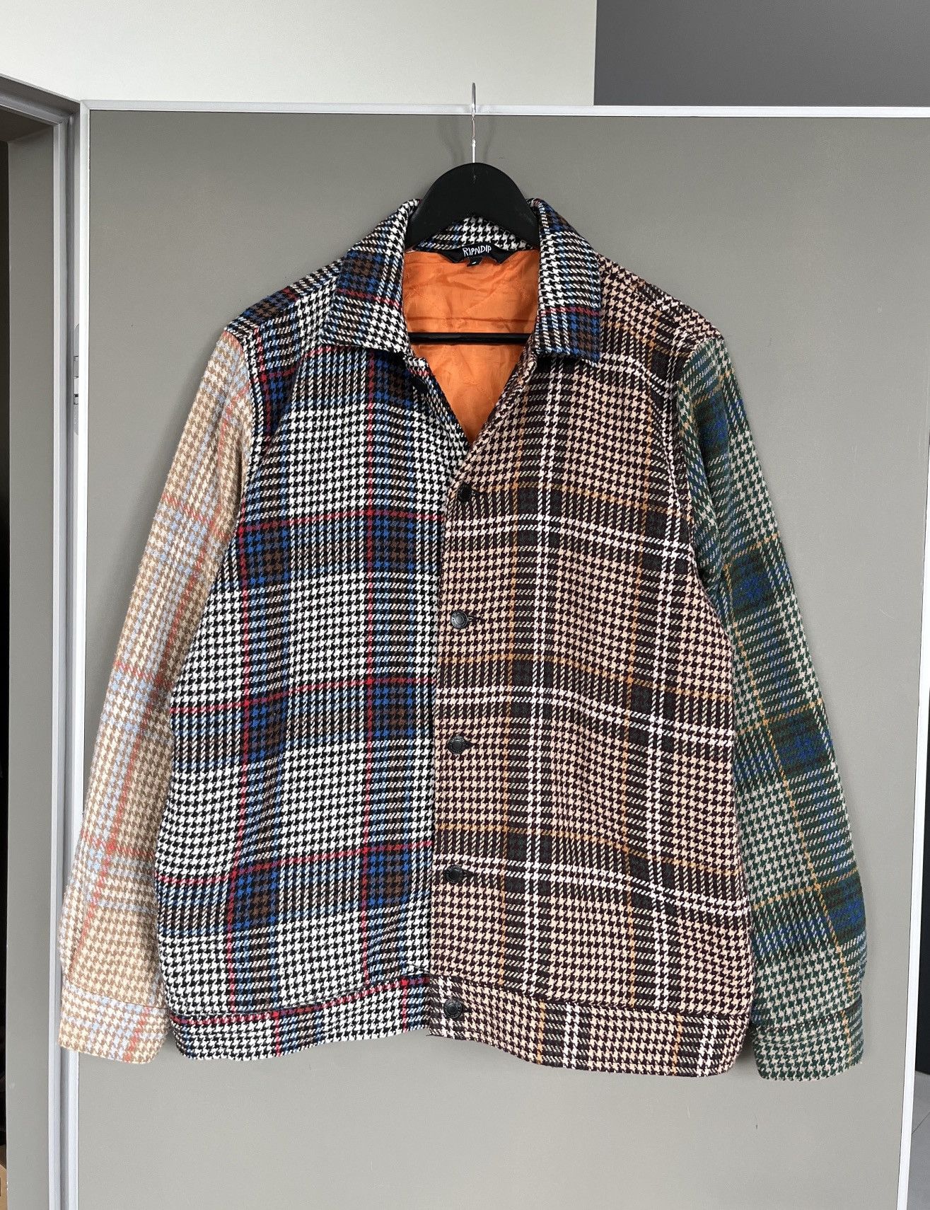 RIPNDIP RipnDip Roygbiv Tweed Plaid Coach Jacket Big Logo Size US S / EU 44-46 / 1 - 1 Thumbnail
