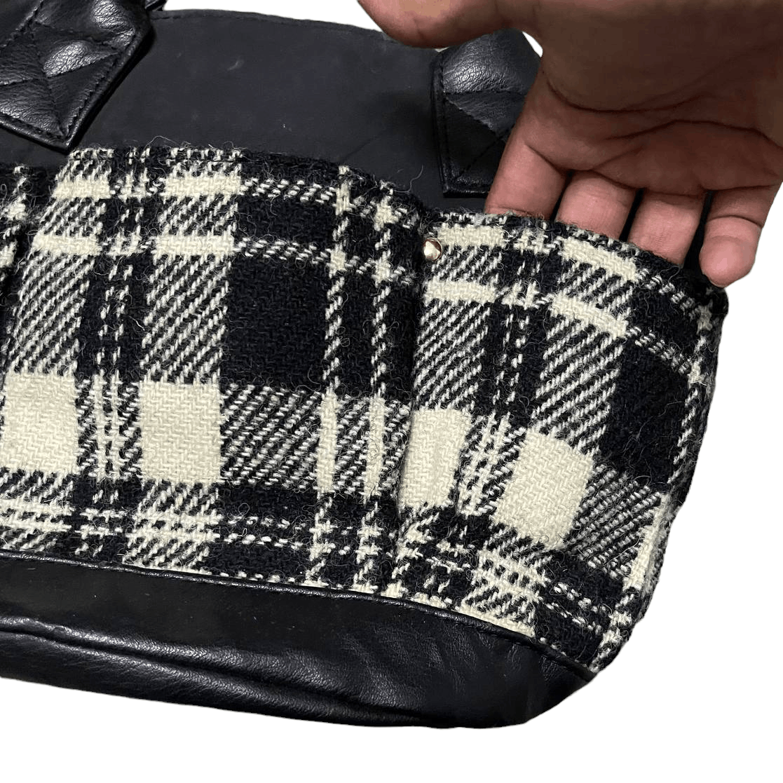 Harris Tweed Harris Tweed Wool Leather Handle Bag Size ONE SIZE - 11 Thumbnail