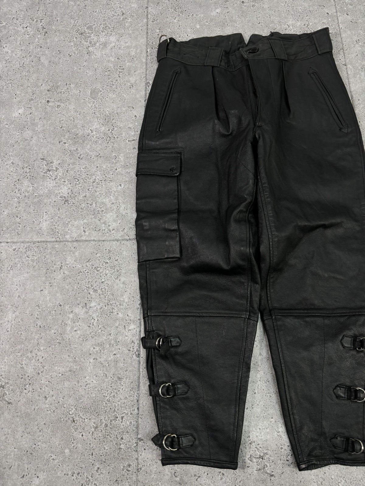Japanese Brand × Vintage 2000s Swag Opium Avant Garde Japanese Leather Pants Moto Y2K Size US 34 / EU 50 - 2 Thumbnail