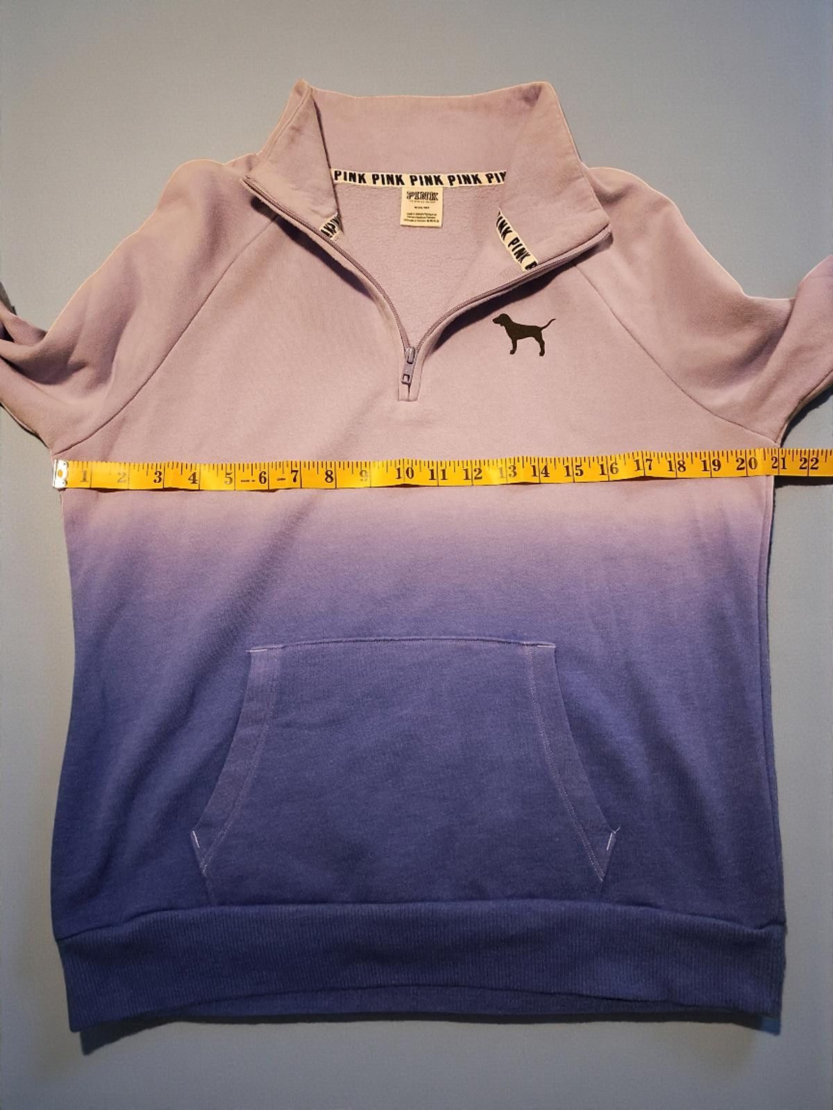 Other Pink Victoria's Secret Ombre Fleece Quarter-Zip Sweat Jacket Size M / US 6-8 / IT 42-44 - 7 Thumbnail