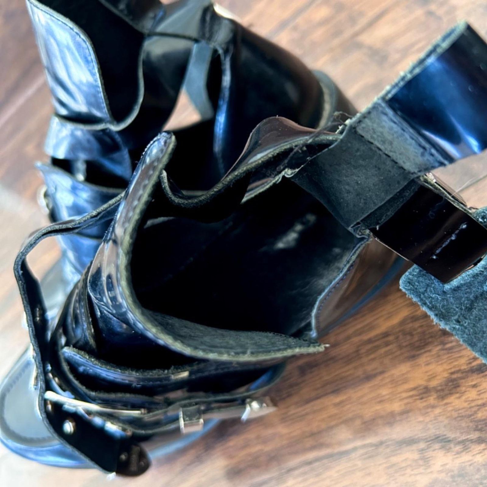 Other black leather silver ceinture buckle boots Size US 6.5 / IT 36.5 - 8 Thumbnail