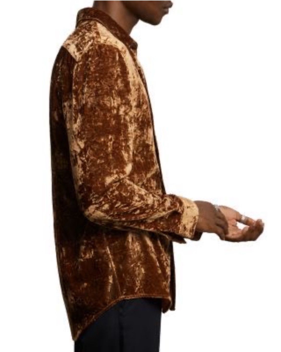 John Varvatos Crinkled Velvet Slim Shirt. Size Large Size US L / EU 52-54 / 3 - 8 Thumbnail