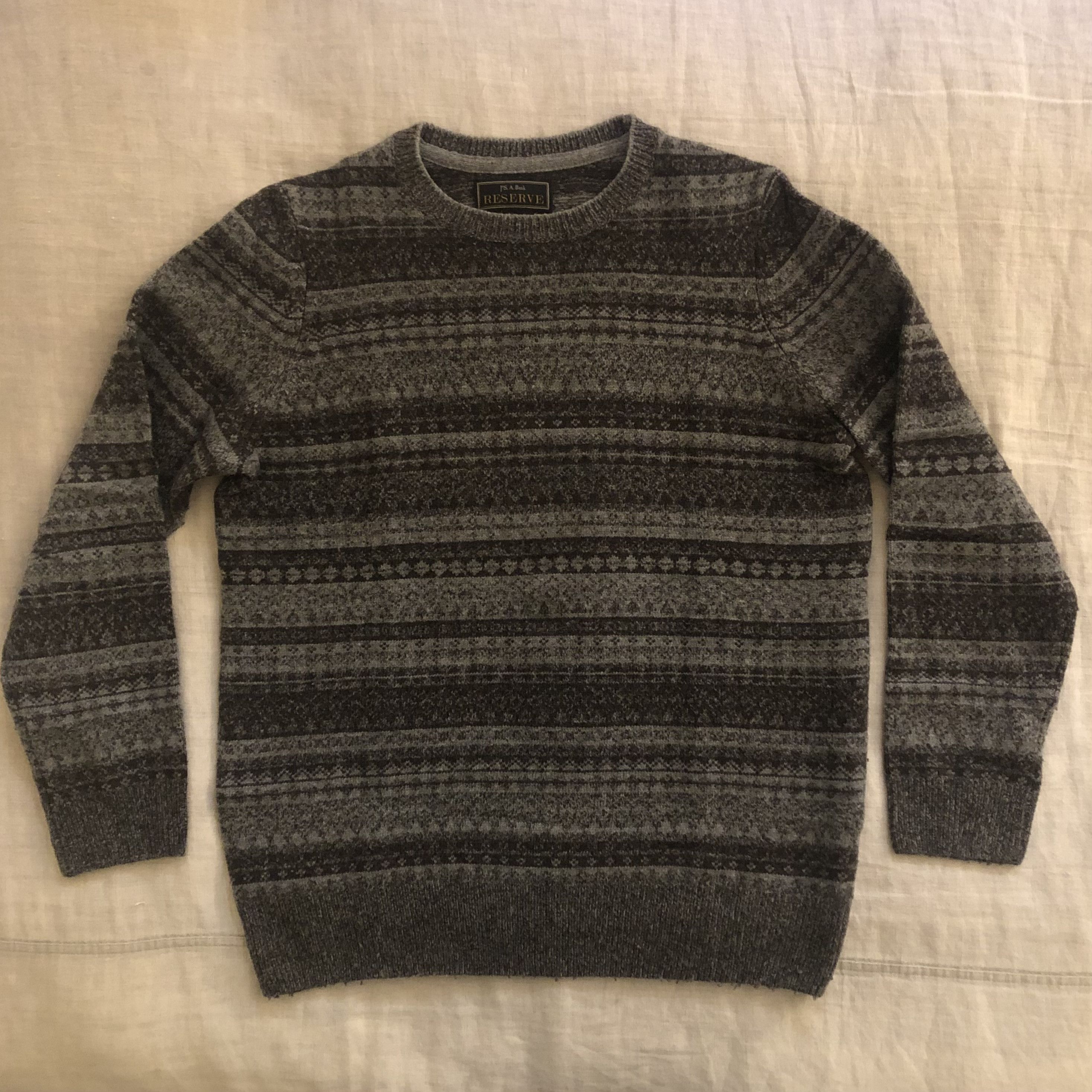 Jos. A. Bank Jos. A. Bank Reserve Gray/Brown Crewneck Sweater - Size M Size US M / EU 48-50 / 2 - 1 Thumbnail