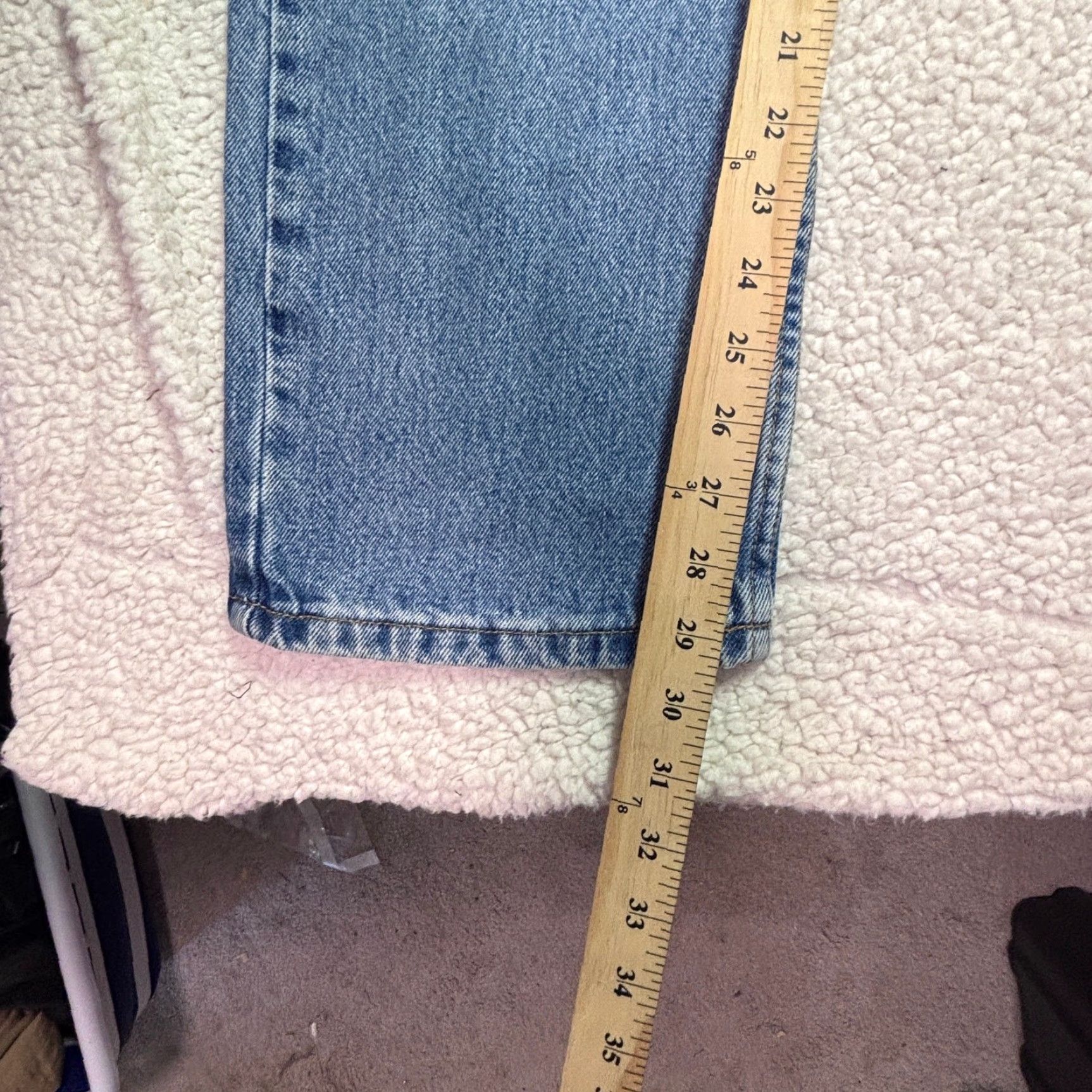 Levi's Levi's 505 Jeans Mens 36x30 Blue Regular Fit Straight Leg Denim Made in USA Size US 36 / EU 52 - 3 Thumbnail