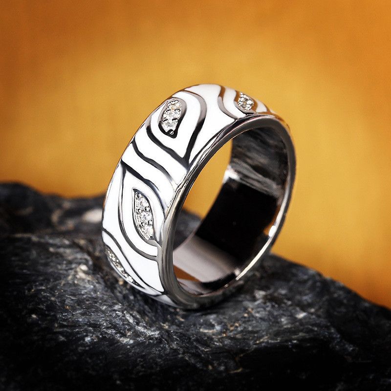 Jewelry White Leaves Sparkling CZ Jewelry Ring Size ONE SIZE - 1 Thumbnail