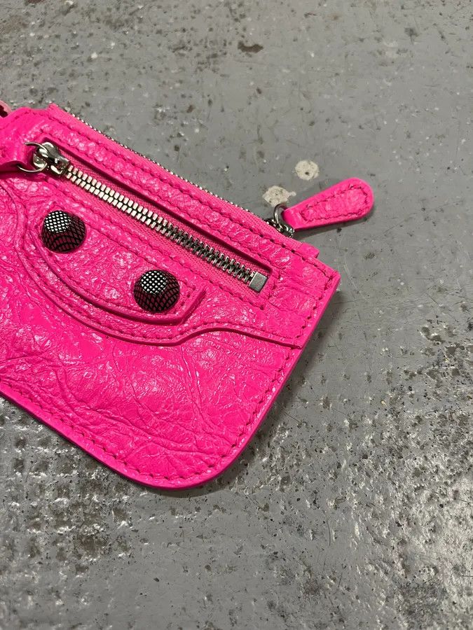 Balenciaga Balenciaga City Pink Cracked Leather Wallet Size ONE SIZE - 3 Thumbnail